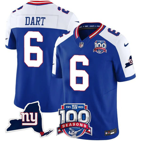 Women's New York Giants 100th Season & State Patch Vapor Limited Jersey - All Stitched