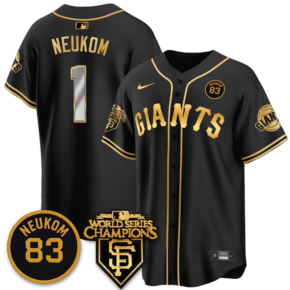 Women's Giants Bill Neukom Memories Jersey - 2010 World Series Champions - All Stitched