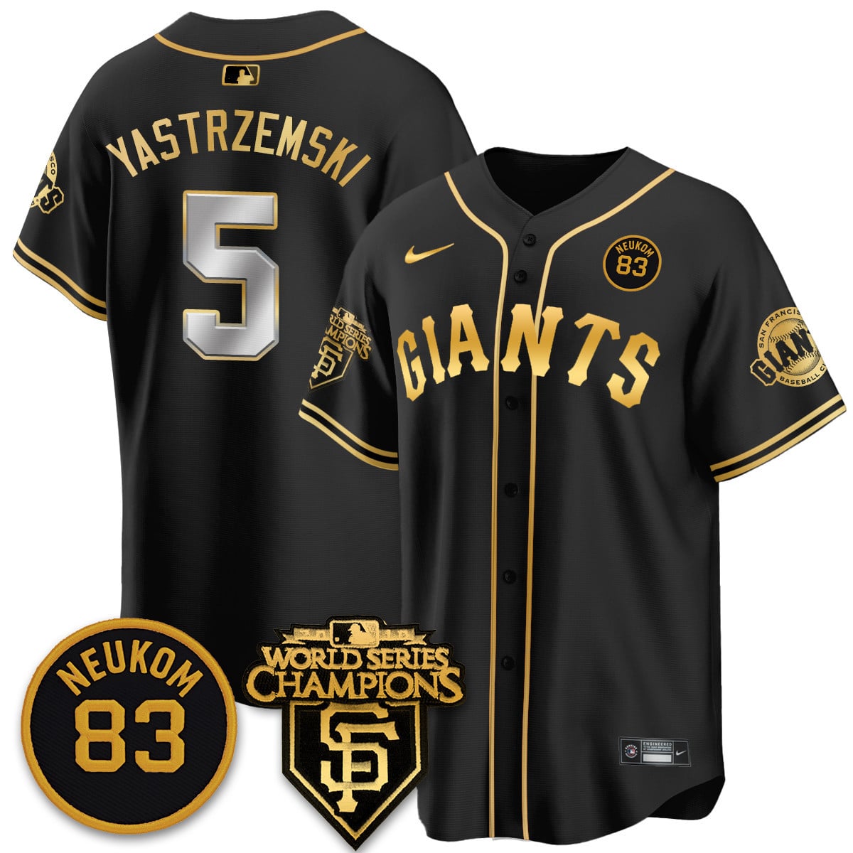 Women's Giants Bill Neukom Memories Jersey - 2010 World Series Champions - All Stitched