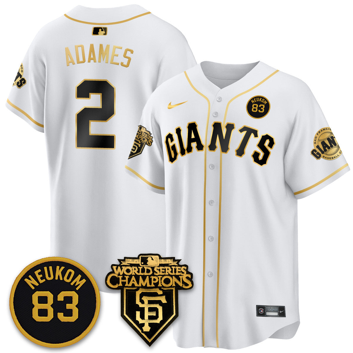 Women's Giants Bill Neukom Memories Jersey - 2010 World Series Champions - All Stitched