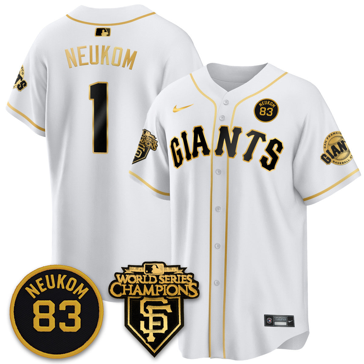 Women's Giants Bill Neukom Memories Jersey - 2010 World Series Champions - All Stitched