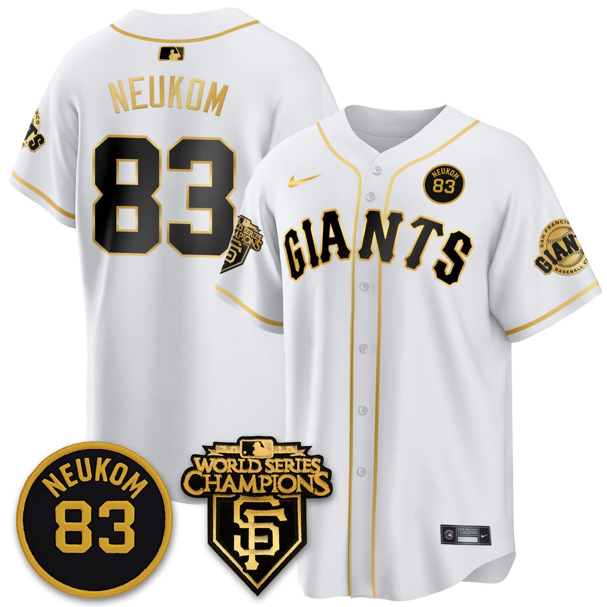 Women's Giants Bill Neukom Memories Jersey - 2010 World Series Champions - All Stitched