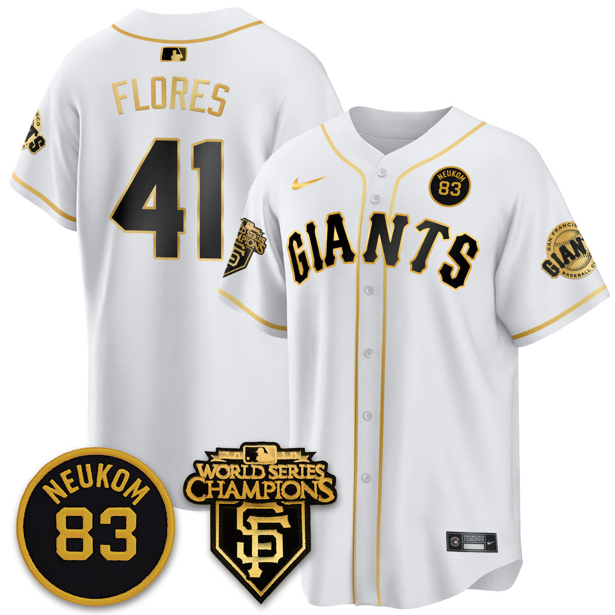 Women's Giants Bill Neukom Memories Jersey - 2010 World Series Champions - All Stitched
