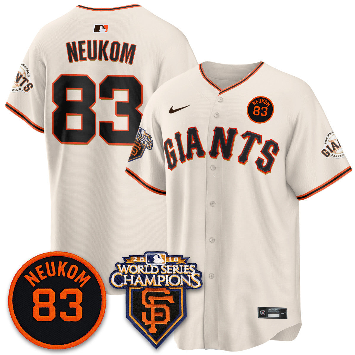 Women's Giants Bill Neukom Memories Jersey - 2010 World Series Champions - All Stitched