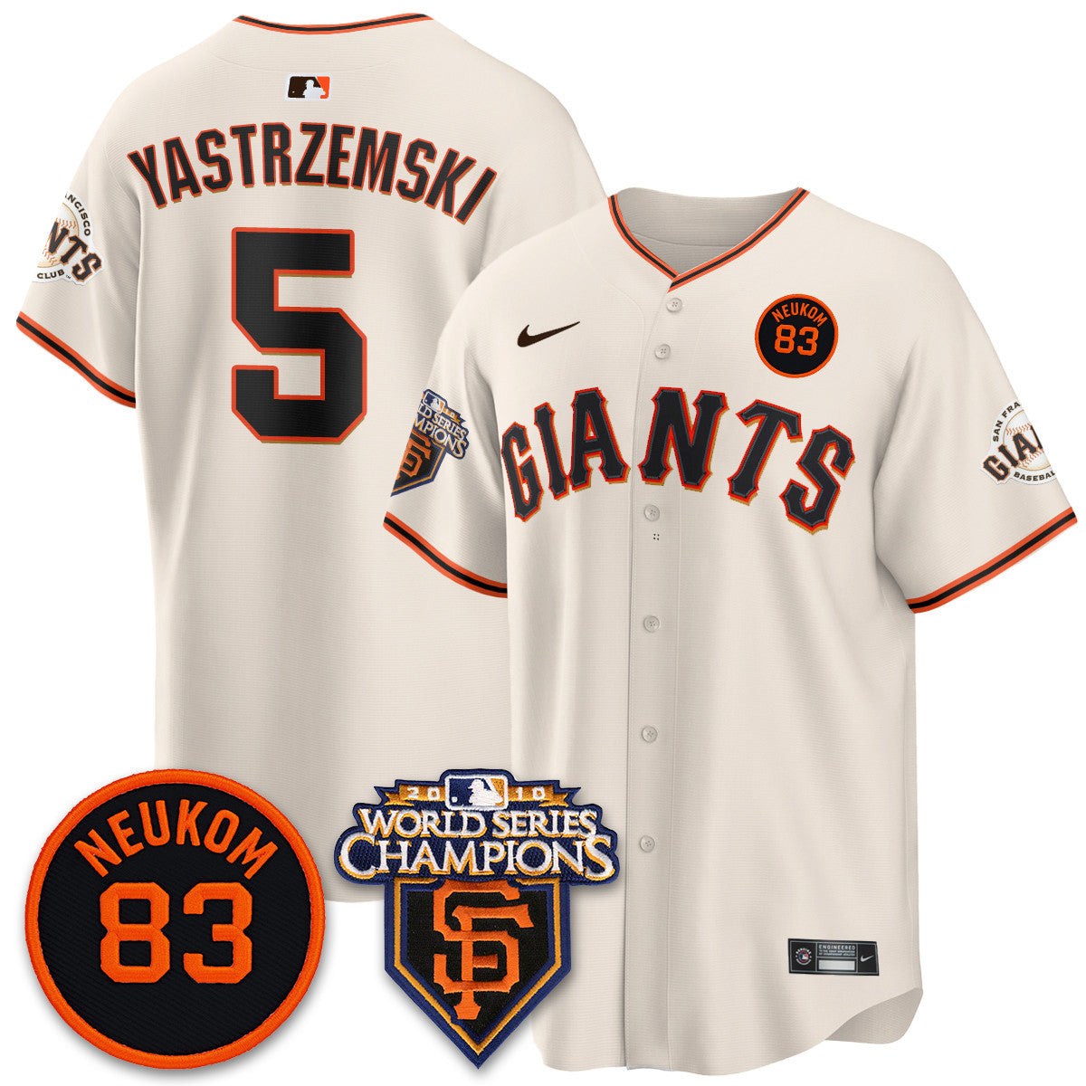Women's Giants Bill Neukom Memories Jersey - 2010 World Series Champions - All Stitched