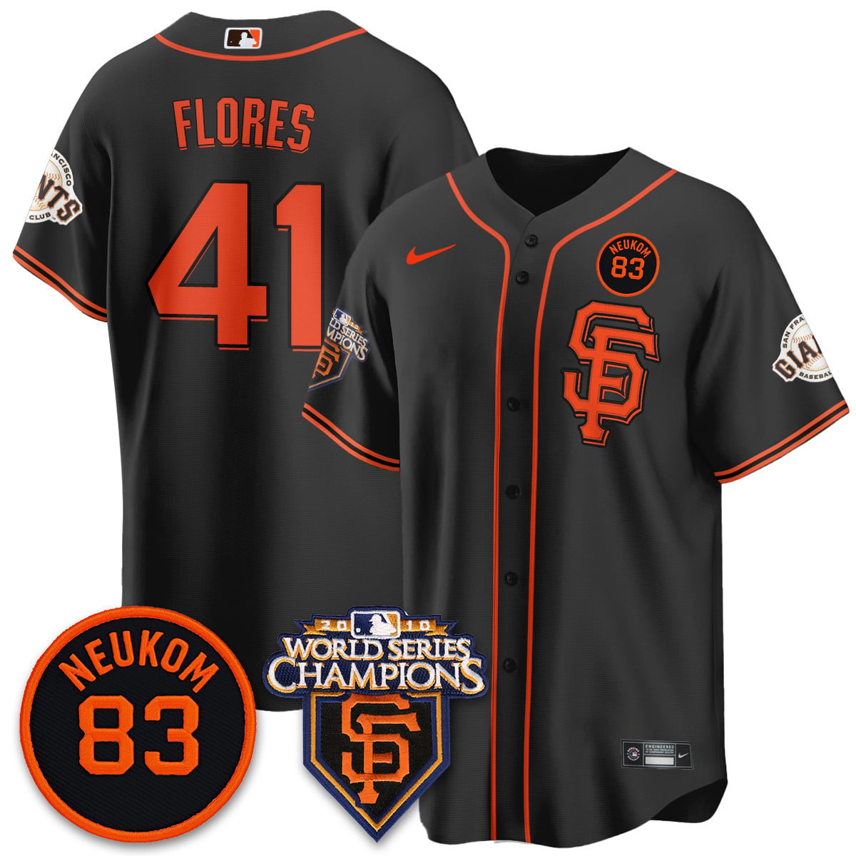 Women's Giants Bill Neukom Memories Jersey - 2010 World Series Champions - All Stitched