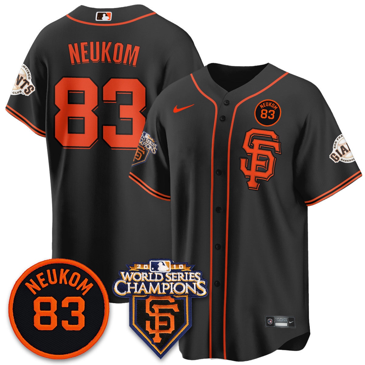 Women's Giants Bill Neukom Memories Jersey - 2010 World Series Champions - All Stitched