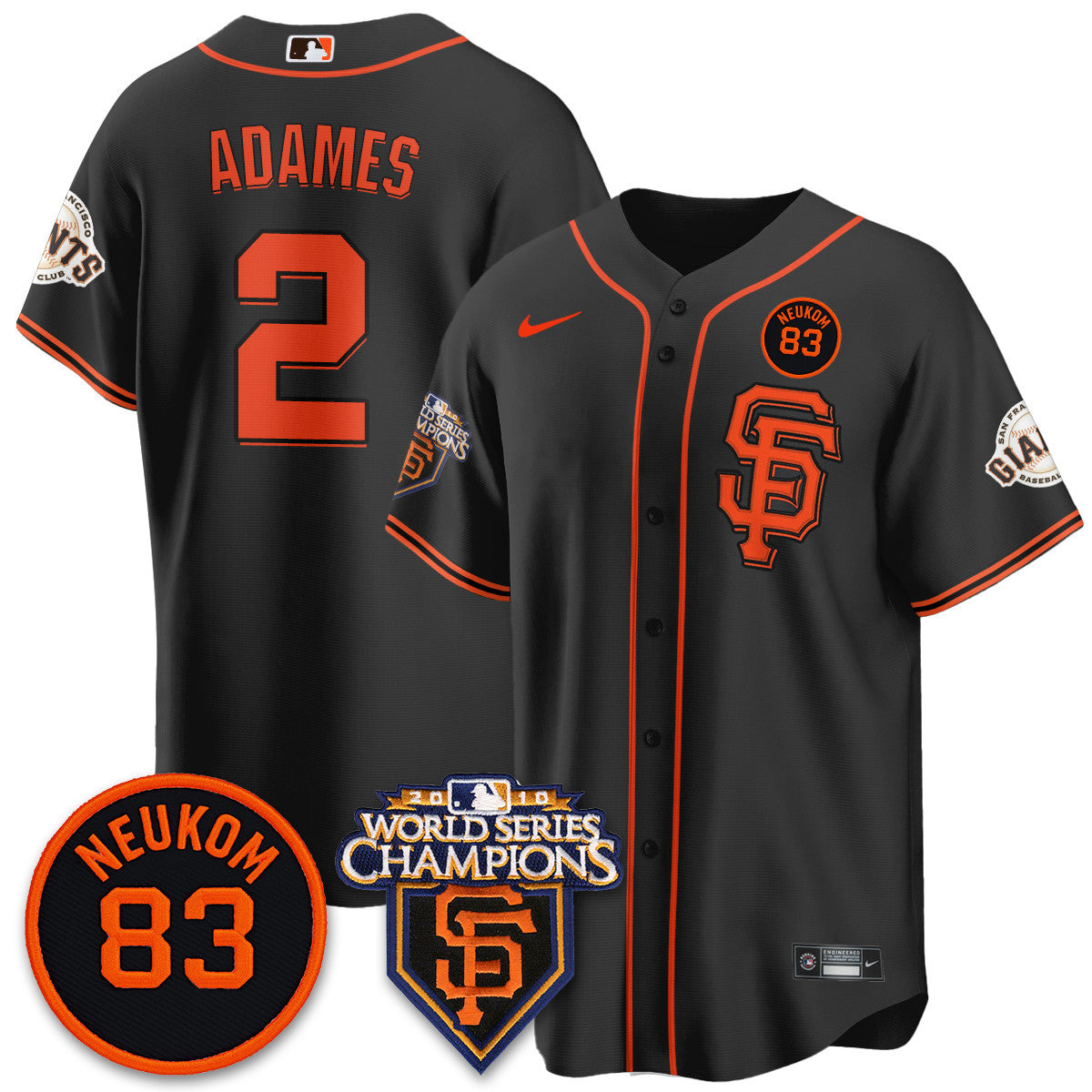 Women's Giants Bill Neukom Memories Jersey - 2010 World Series Champions - All Stitched