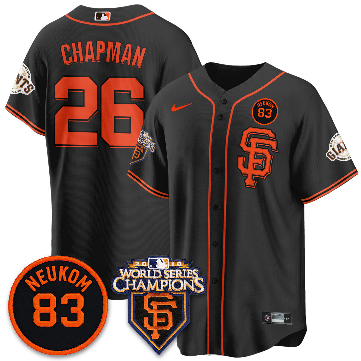 Women's Giants Bill Neukom Memories Jersey - 2010 World Series Champions - All Stitched