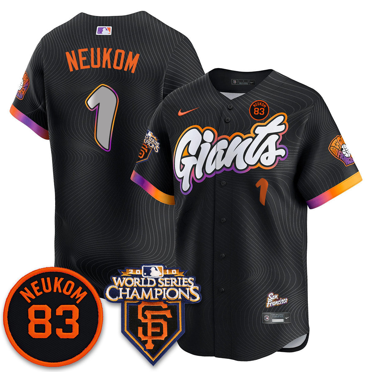 Women's Giants Bill Neukom Memories Jersey - 2010 World Series Champions - All Stitched