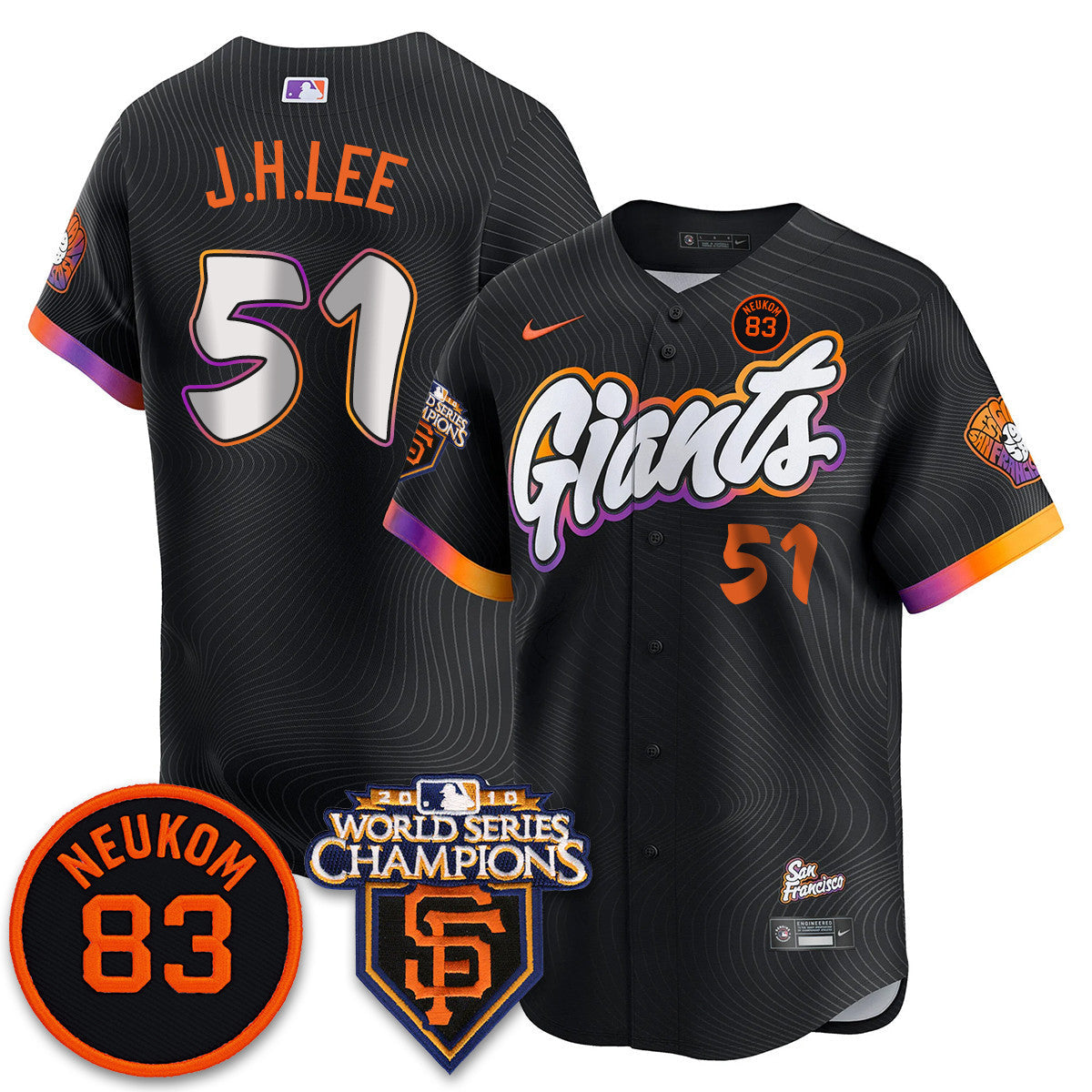 Women's Giants Bill Neukom Memories Jersey - 2010 World Series Champions - All Stitched