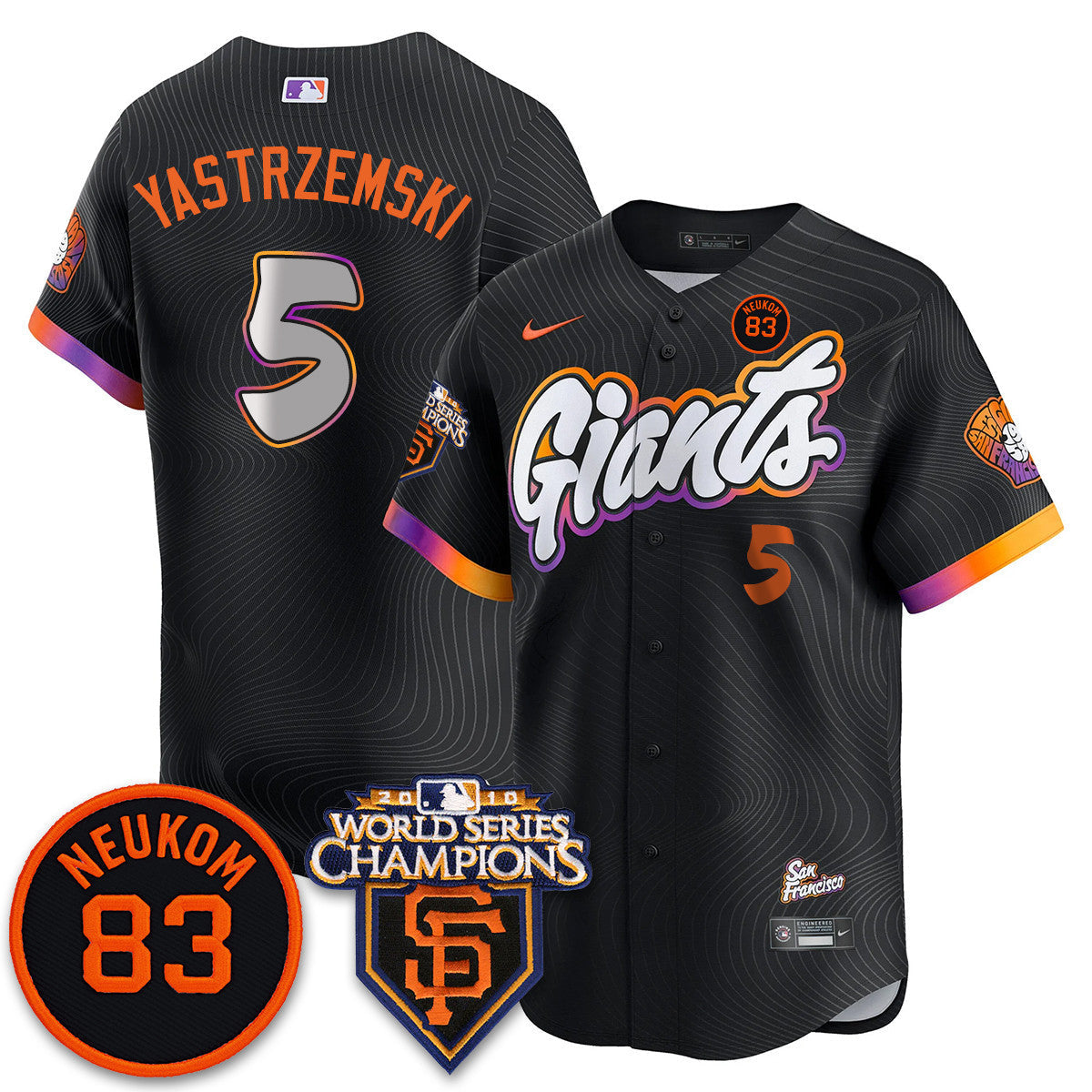 Women's Giants Bill Neukom Memories Jersey - 2010 World Series Champions - All Stitched