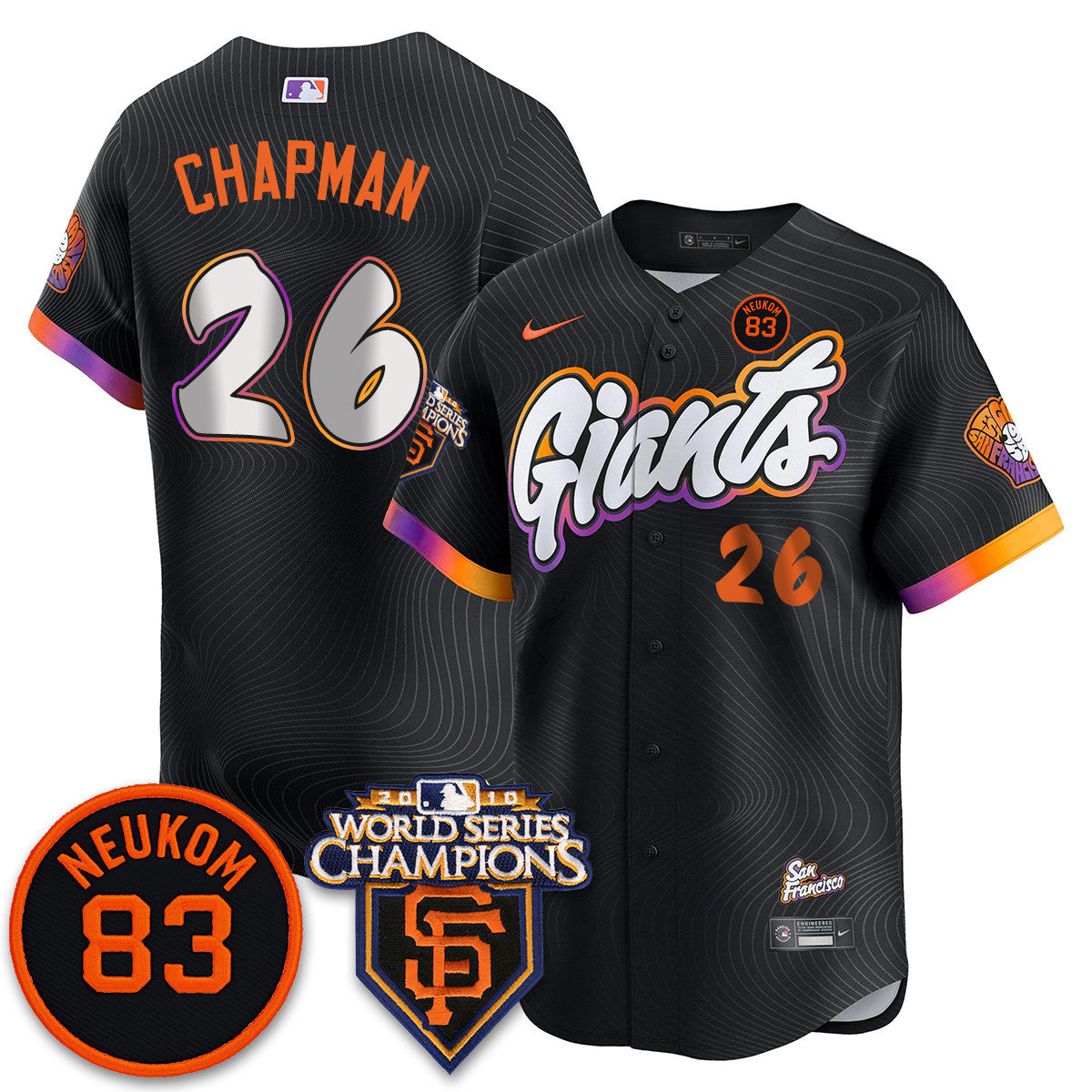 Women's Giants Bill Neukom Memories Jersey - 2010 World Series Champions - All Stitched