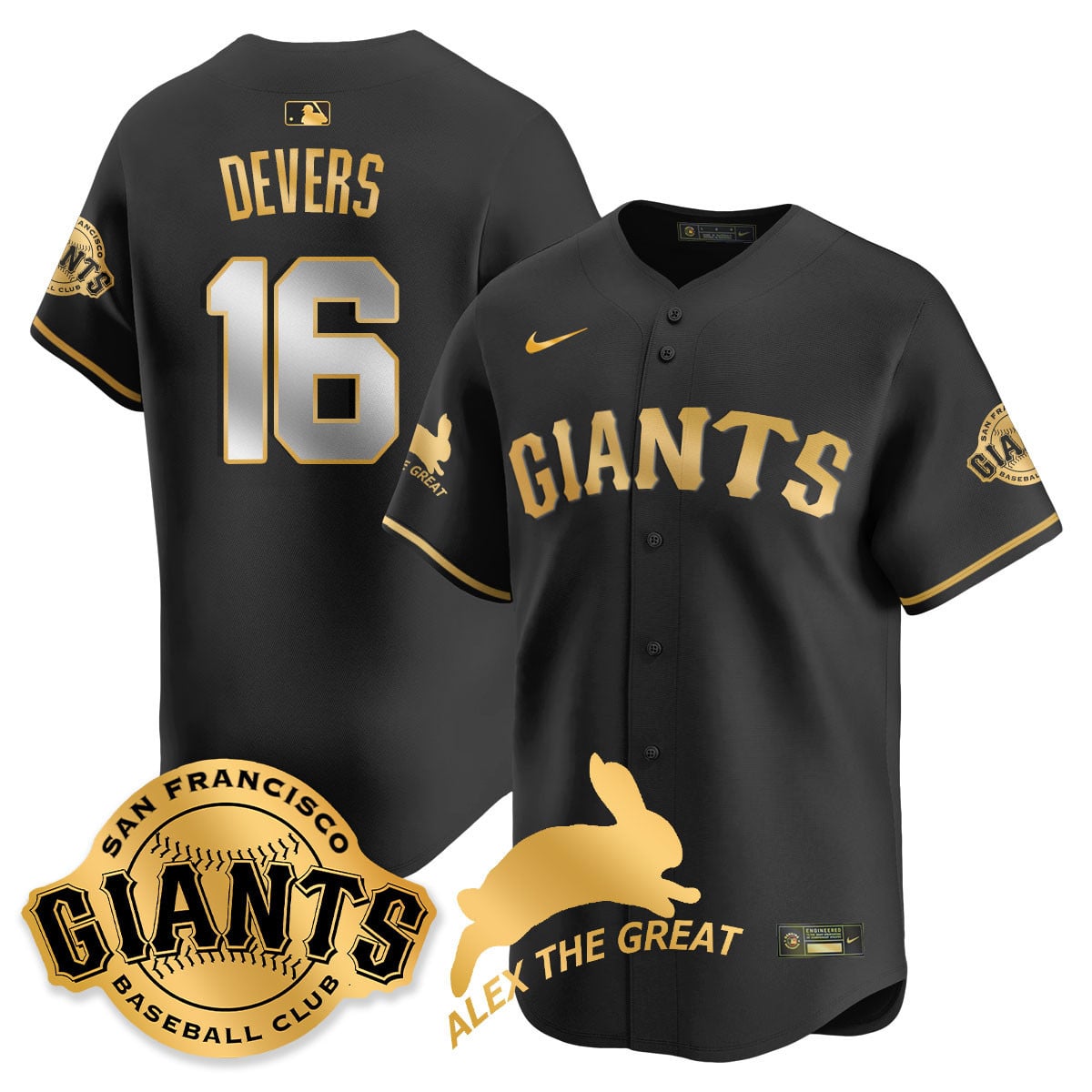 Women's San Francisco Giants "Alex the Great" Rabbit Memories 2025 Jersey - All Stitched