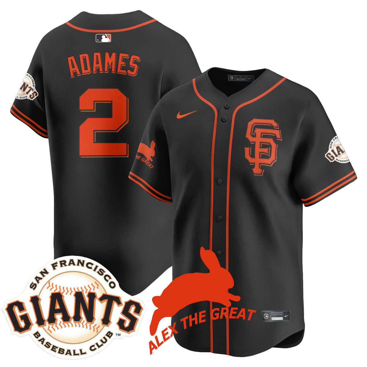 Women's San Francisco Giants "Alex the Great" Rabbit Memories 2025 Jersey - All Stitched