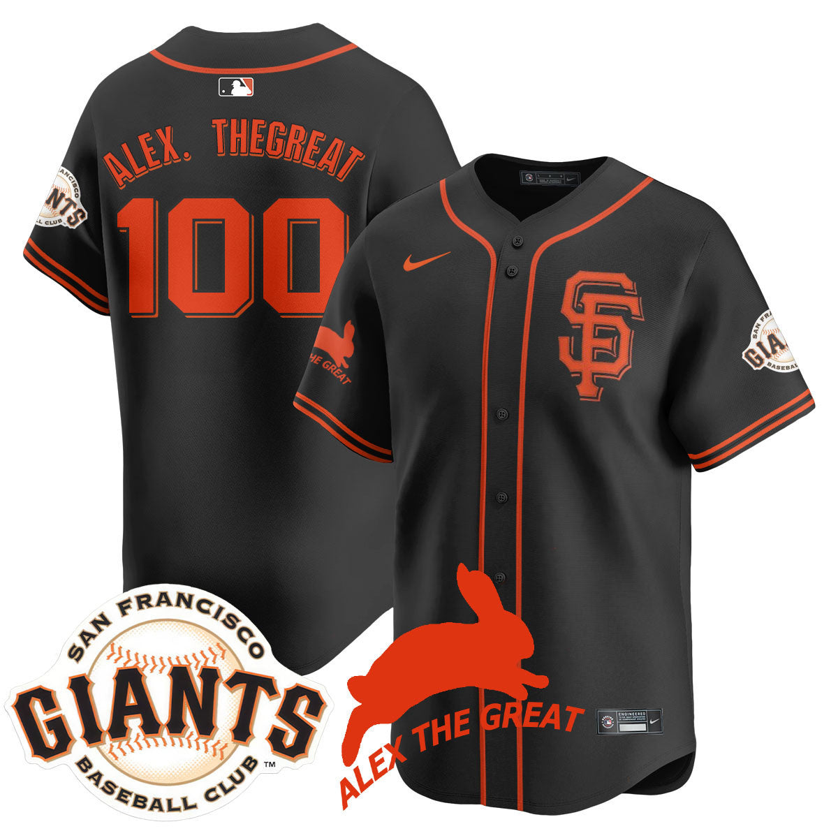 Women's San Francisco Giants "Alex the Great" Rabbit Memories 2025 Jersey - All Stitched