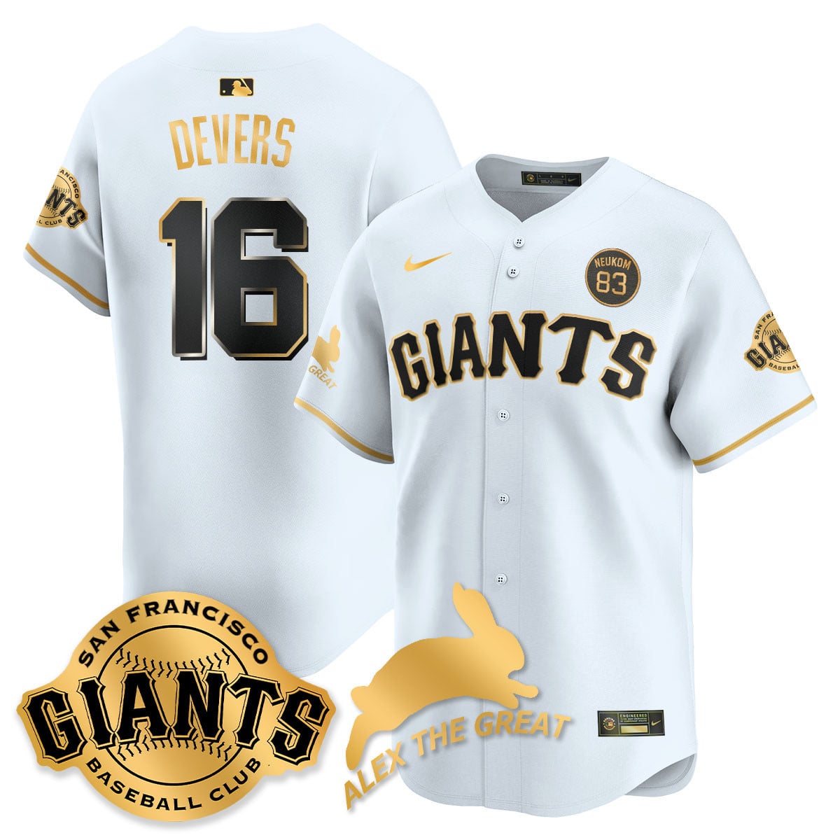 Women's San Francisco Giants "Alex the Great" Rabbit Memories 2025 Jersey - All Stitched
