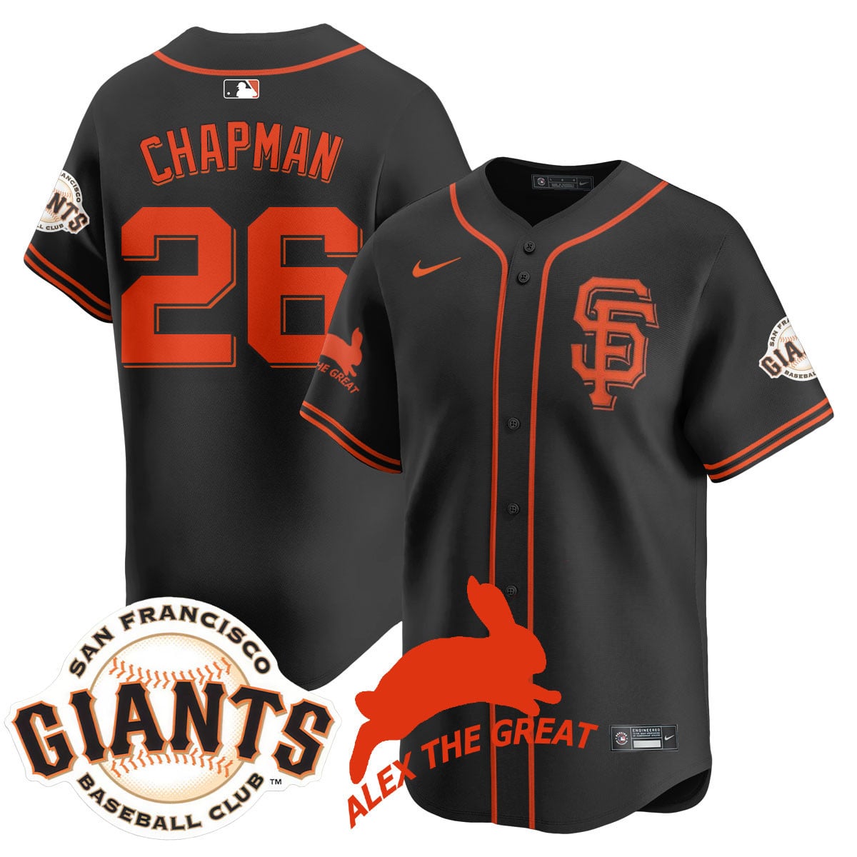 Women's San Francisco Giants "Alex the Great" Rabbit Memories 2025 Jersey - All Stitched
