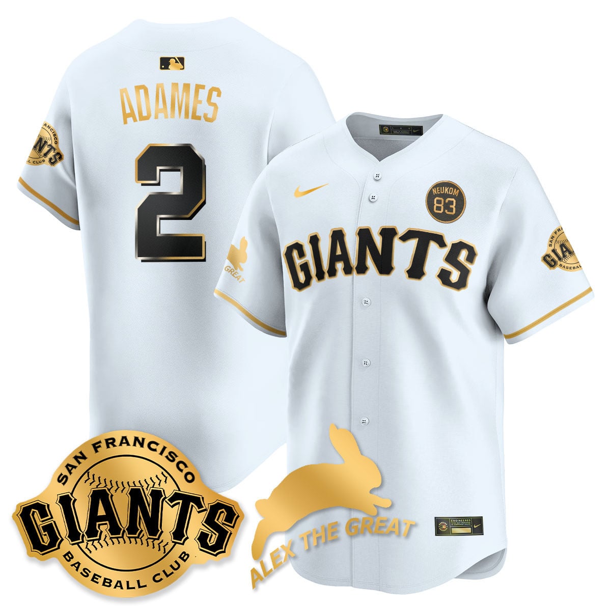 Women's San Francisco Giants "Alex the Great" Rabbit Memories 2025 Jersey - All Stitched