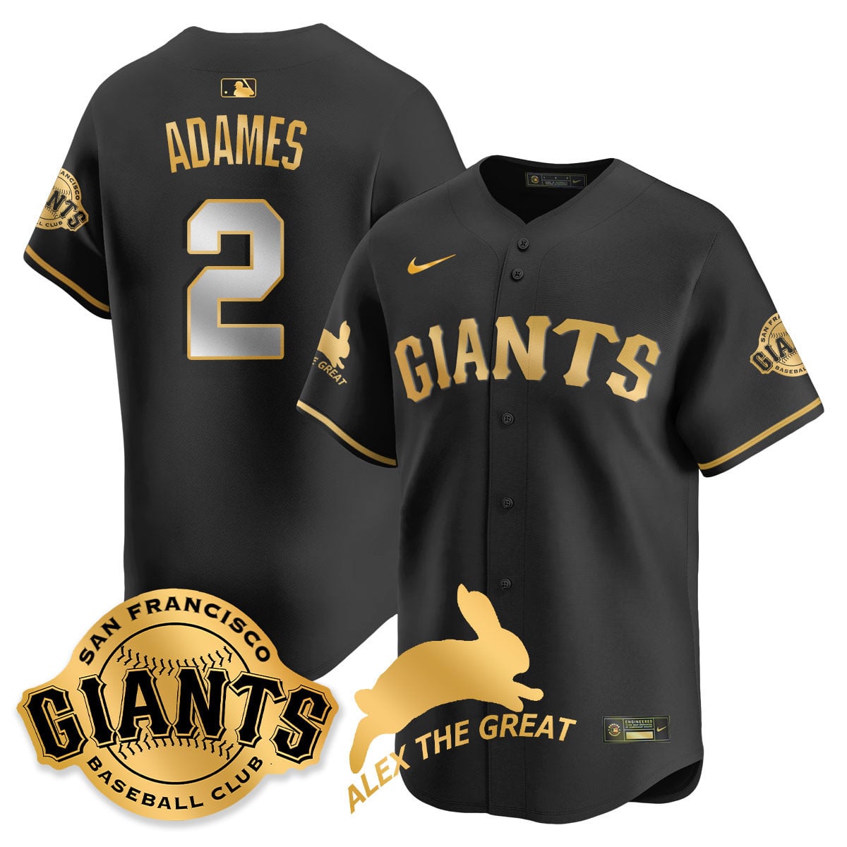 Women's San Francisco Giants "Alex the Great" Rabbit Memories 2025 Jersey - All Stitched