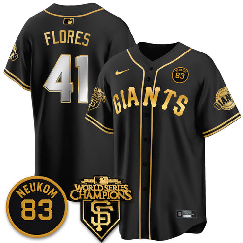 Custom Giants Bill Neukom Memories Jersey - 2010 World Series Champions - All Stitched