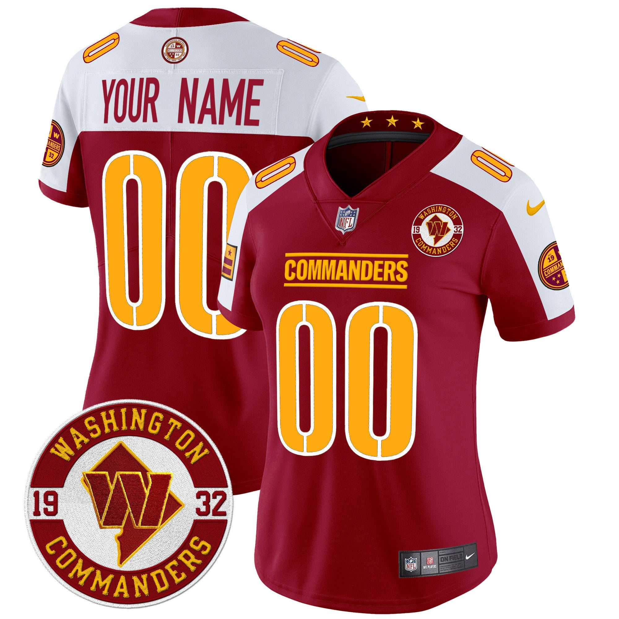 Washington Commanders 2024 Vapor Limited Custom Jersey - Est. 1932 Patch - All Stitched