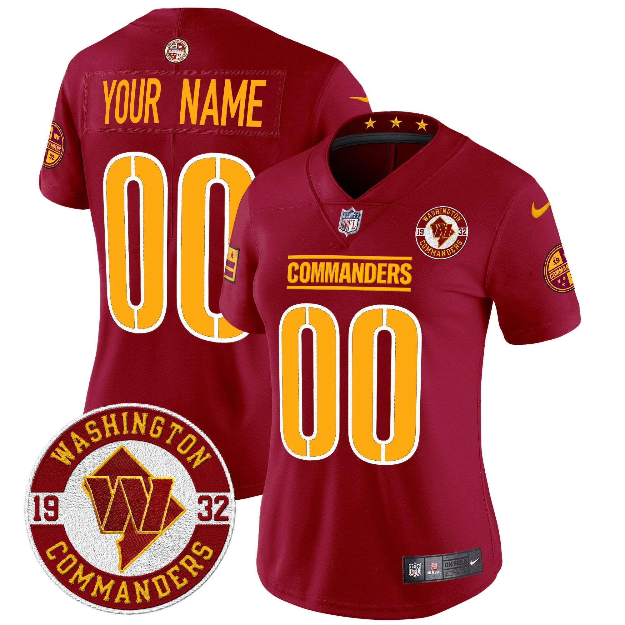 Washington Commanders 2024 Vapor Limited Custom Jersey - Est. 1932 Patch - All Stitched