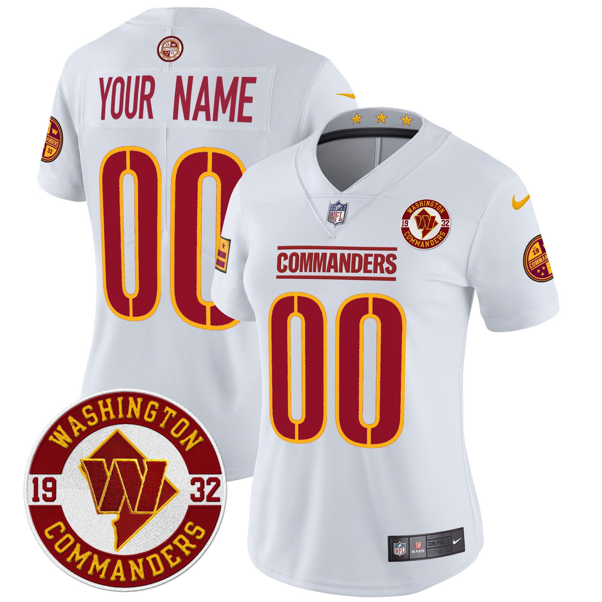 Washington Commanders 2024 Vapor Limited Custom Jersey - Est. 1932 Patch - All Stitched