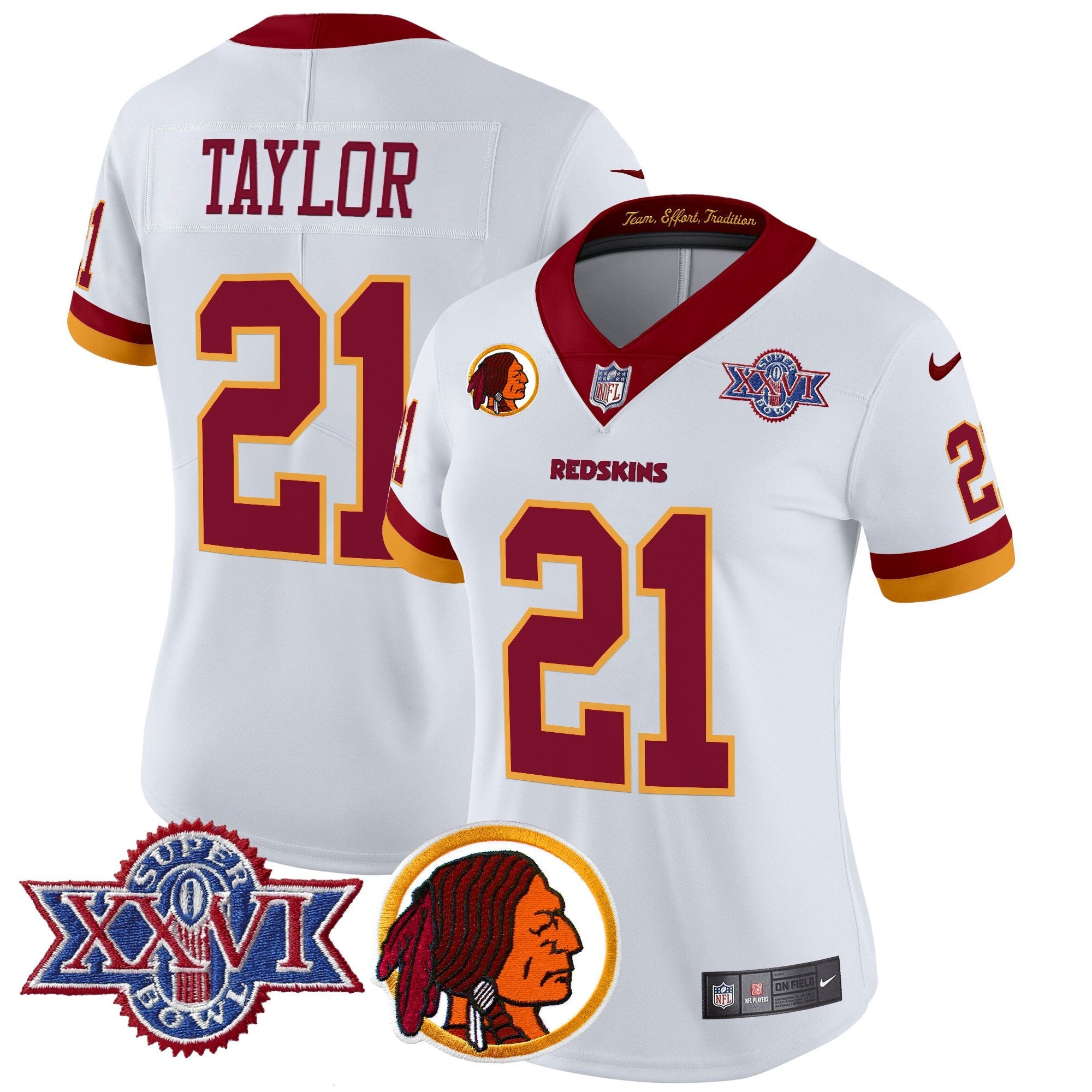 Women's Washington Redskins Throwback 1992 Super Bowl XXVI Patch Vapor Limited Jersey V2 - All Stitched