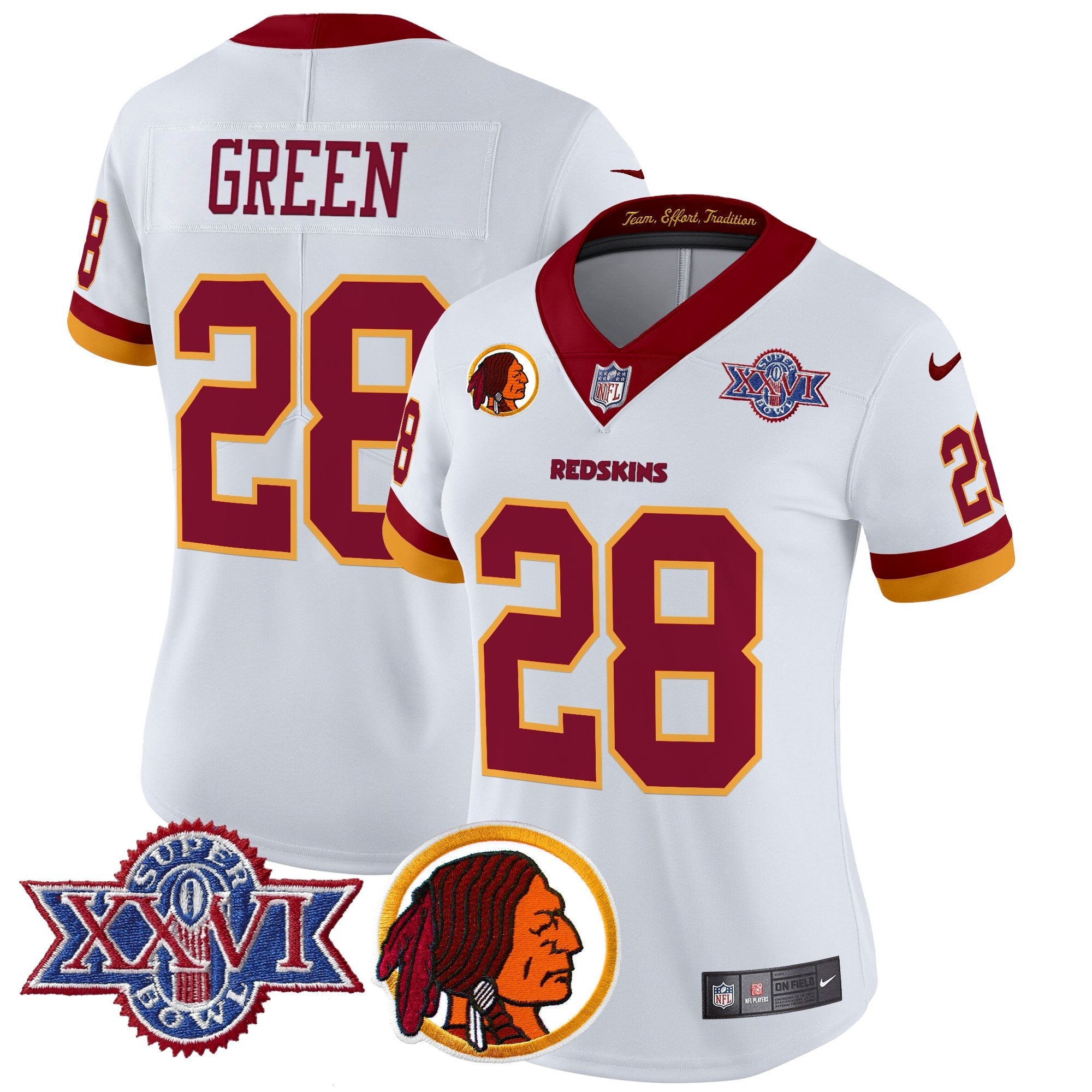 Women's Washington Redskins Throwback 1992 Super Bowl XXVI Patch Vapor Limited Jersey V2 - All Stitched