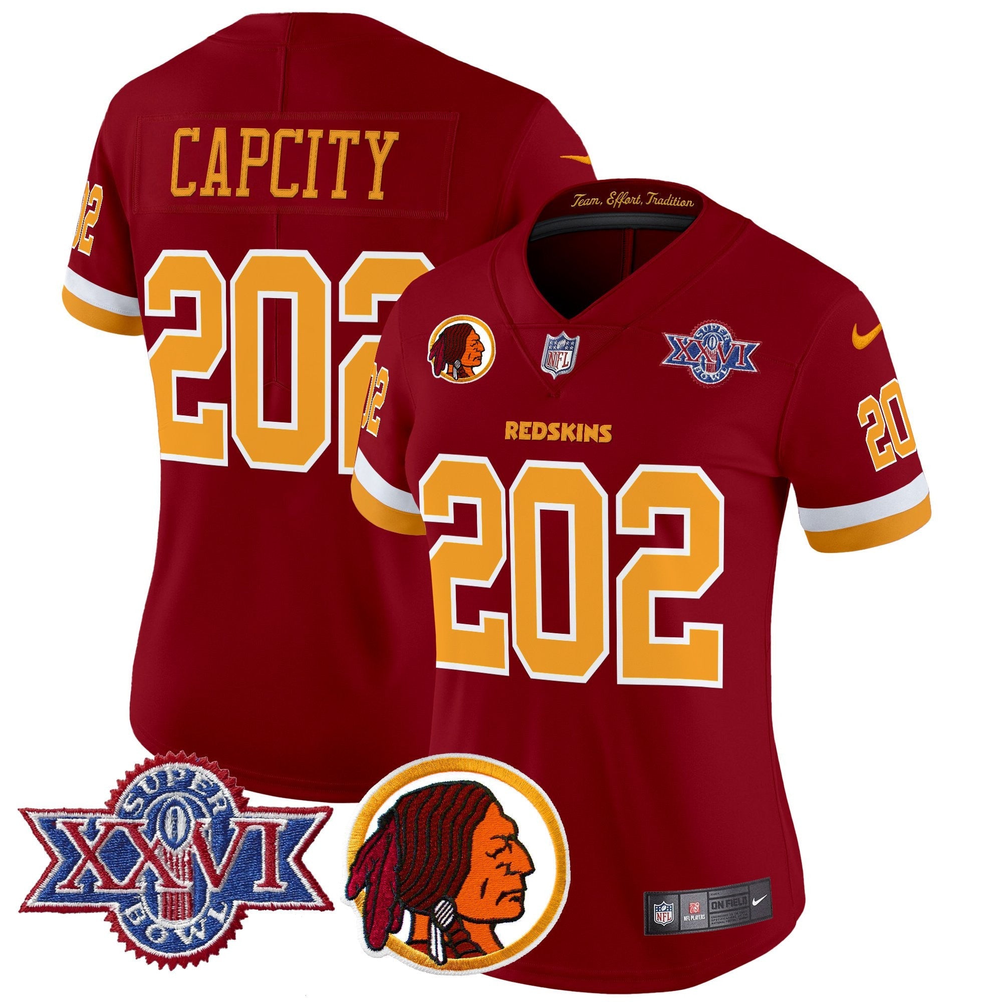 Women's Washington Redskins Throwback 1992 Super Bowl XXVI Patch Vapor Limited Jersey V2 - All Stitched