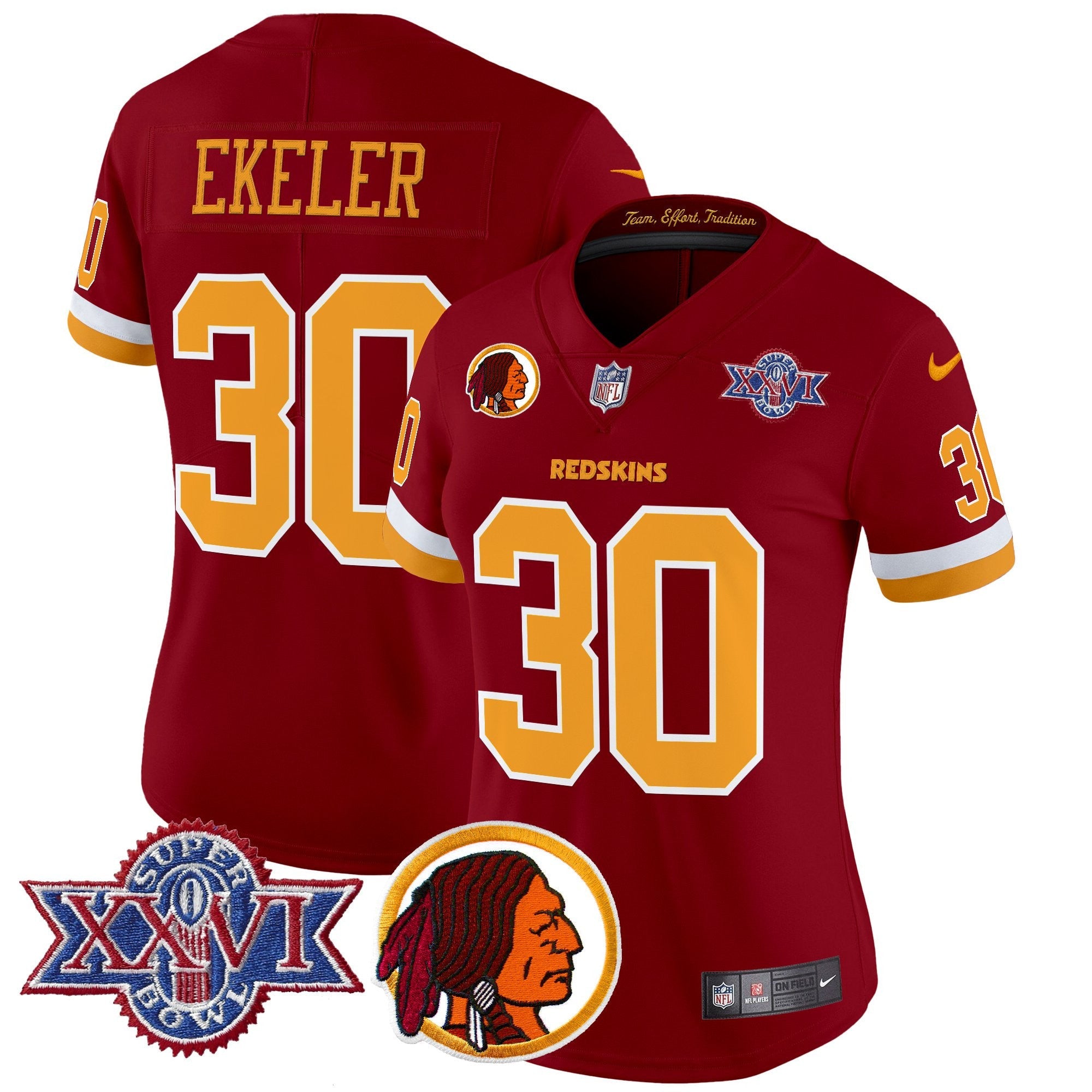Women's Washington Redskins Throwback 1992 Super Bowl XXVI Patch Vapor Limited Jersey V2 - All Stitched