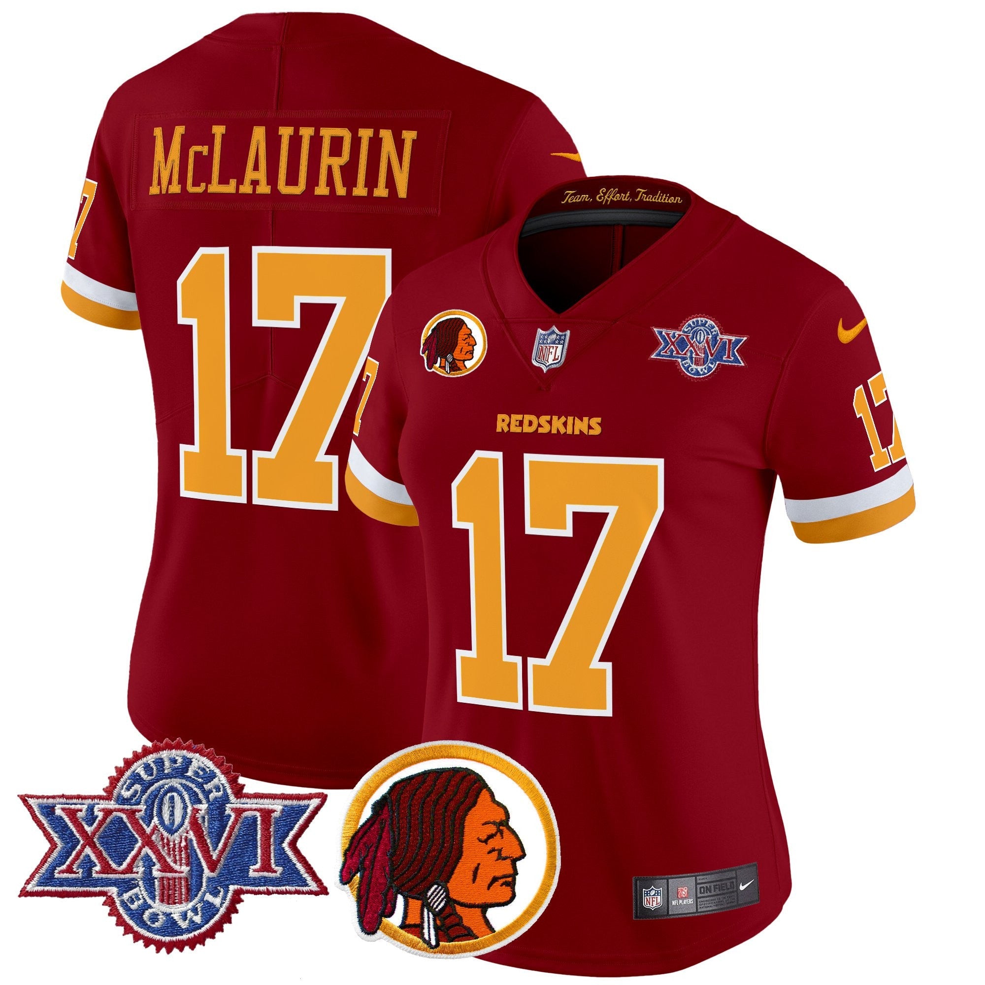 Women's Washington Redskins Throwback 1992 Super Bowl XXVI Patch Vapor Limited Jersey V2 - All Stitched