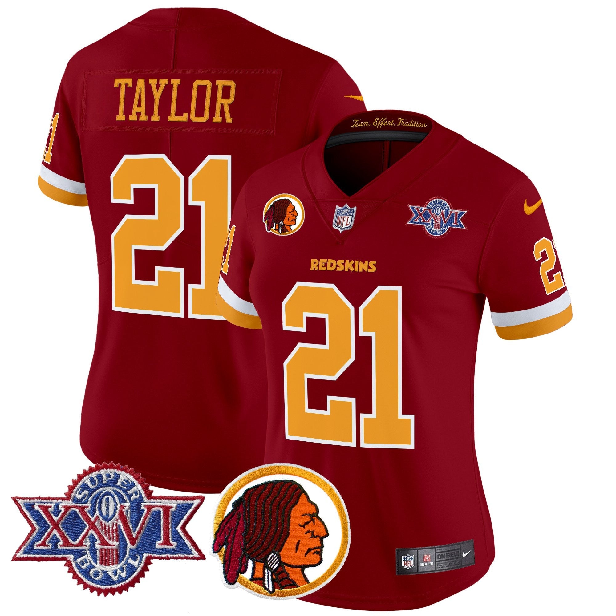 Women's Washington Redskins Throwback 1992 Super Bowl XXVI Patch Vapor Limited Jersey V2 - All Stitched