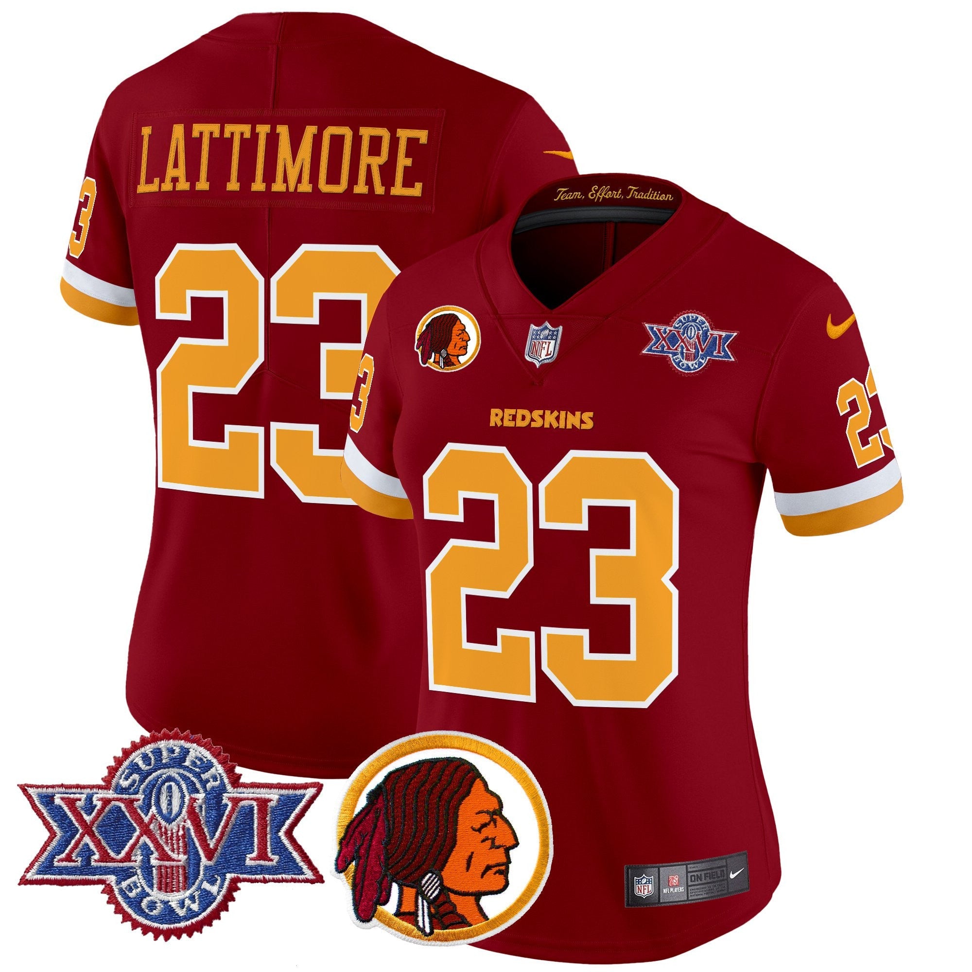 Women's Washington Redskins Throwback 1992 Super Bowl XXVI Patch Vapor Limited Jersey V2 - All Stitched