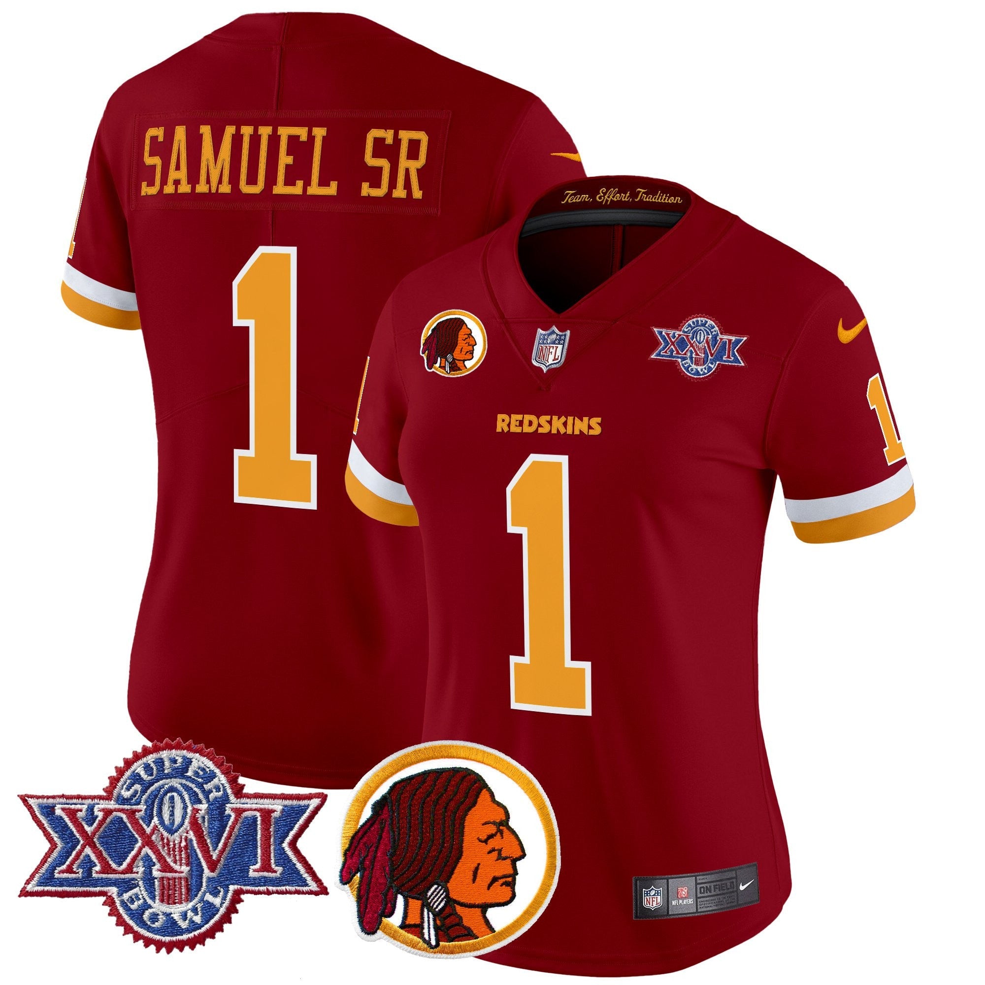 Women's Washington Redskins Throwback 1992 Super Bowl XXVI Patch Vapor Limited Jersey V2 - All Stitched