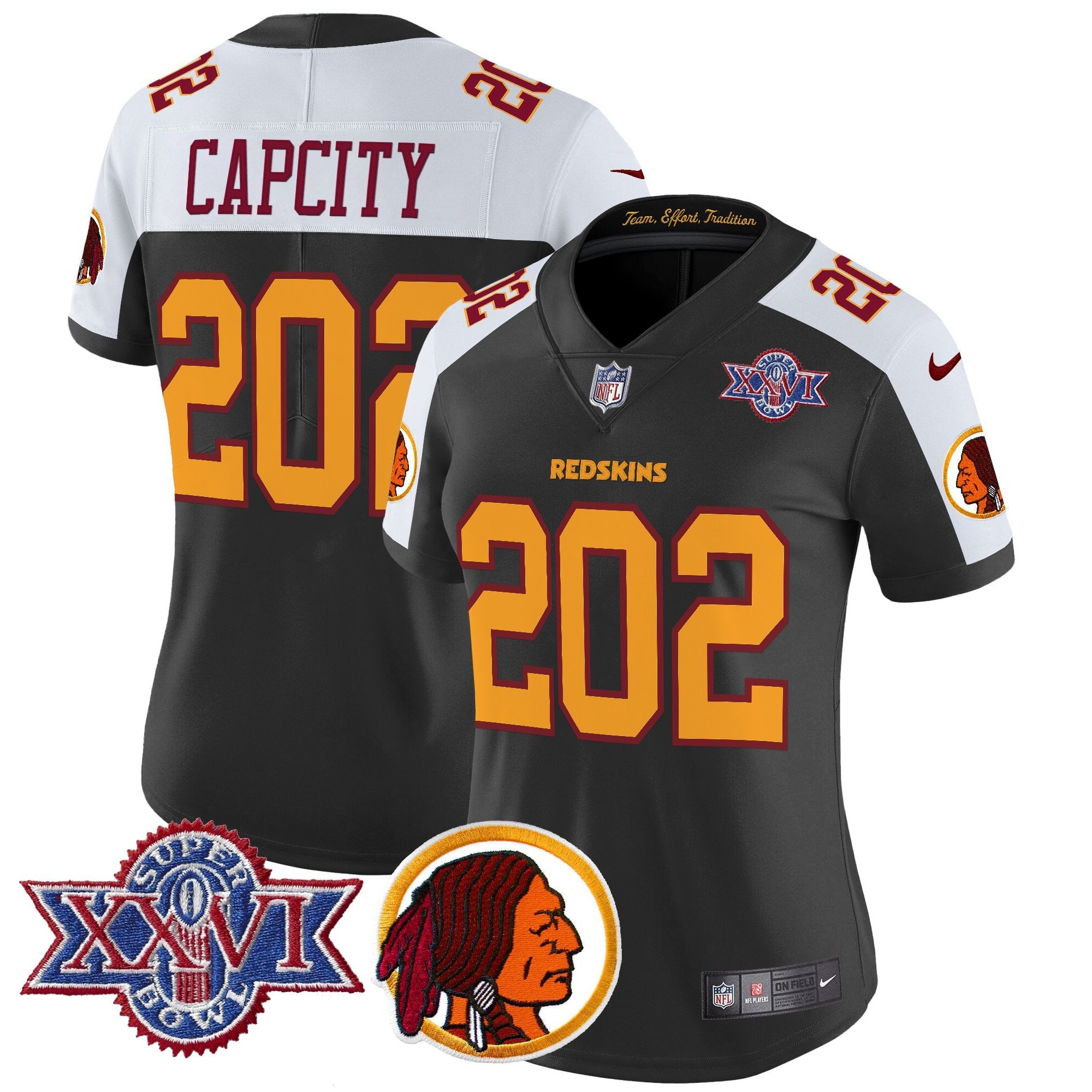 Women's Washington Redskins Throwback 1992 Super Bowl XXVI Patch Vapor Limited Jersey V2 - All Stitched