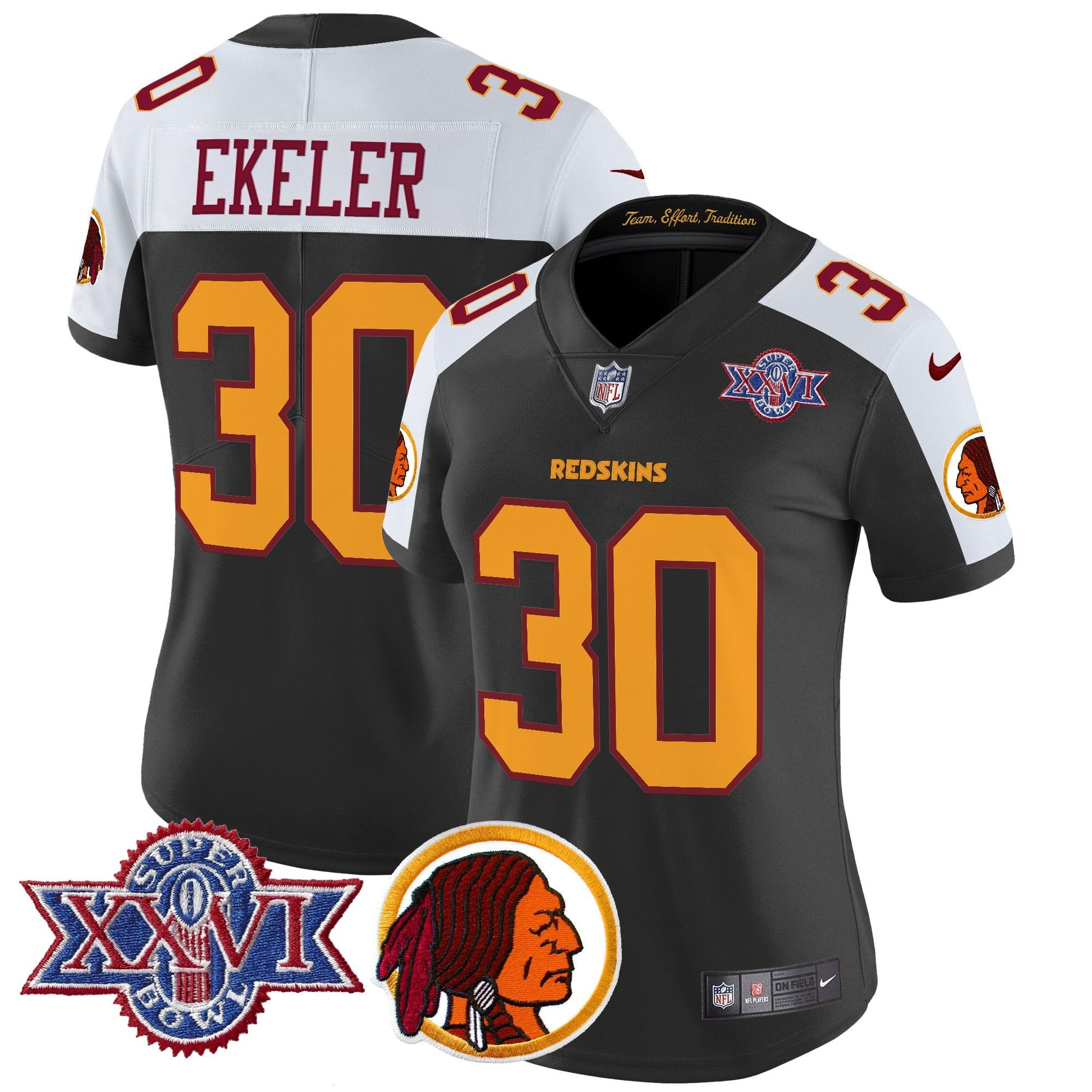 Women's Washington Redskins Throwback 1992 Super Bowl XXVI Patch Vapor Limited Jersey V2 - All Stitched