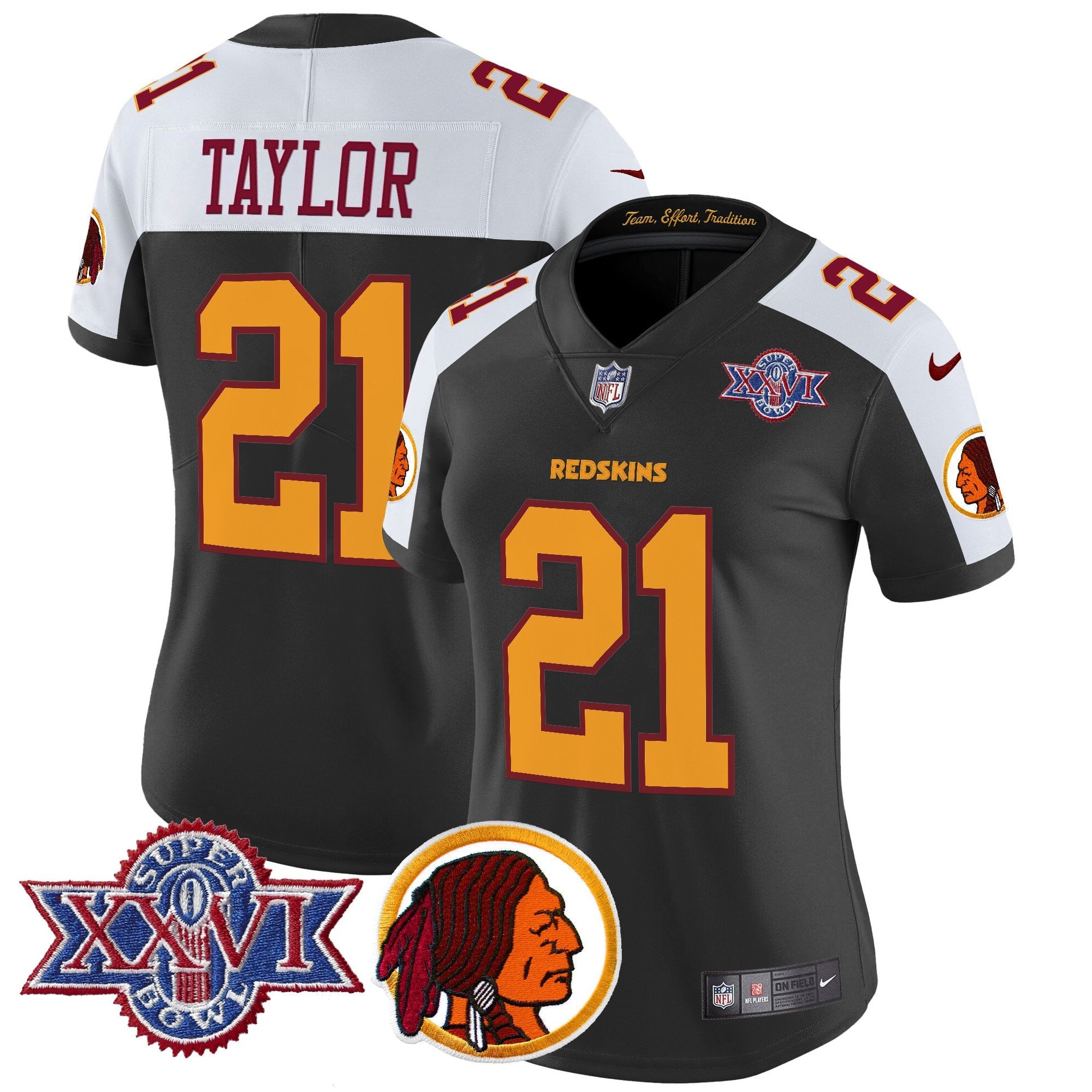 Women's Washington Redskins Throwback 1992 Super Bowl XXVI Patch Vapor Limited Jersey V2 - All Stitched