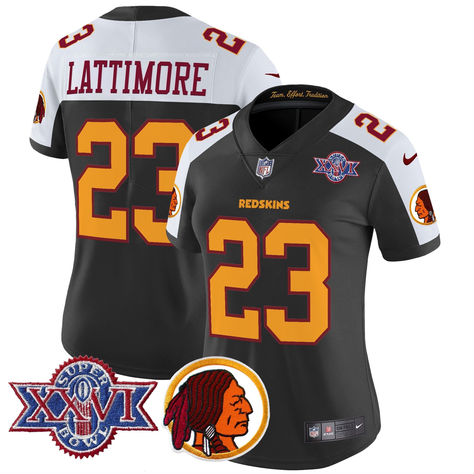 Women's Washington Redskins Throwback 1992 Super Bowl XXVI Patch Vapor Limited Jersey V2 - All Stitched