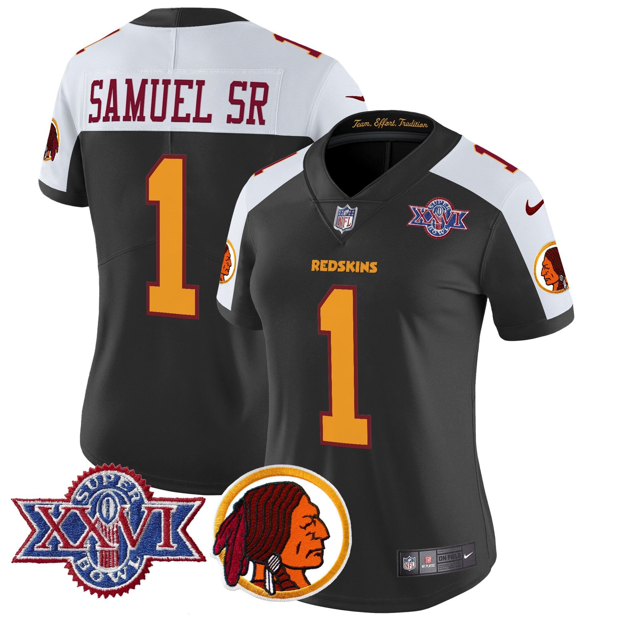 Women's Washington Redskins Throwback 1992 Super Bowl XXVI Patch Vapor Limited Jersey V2 - All Stitched