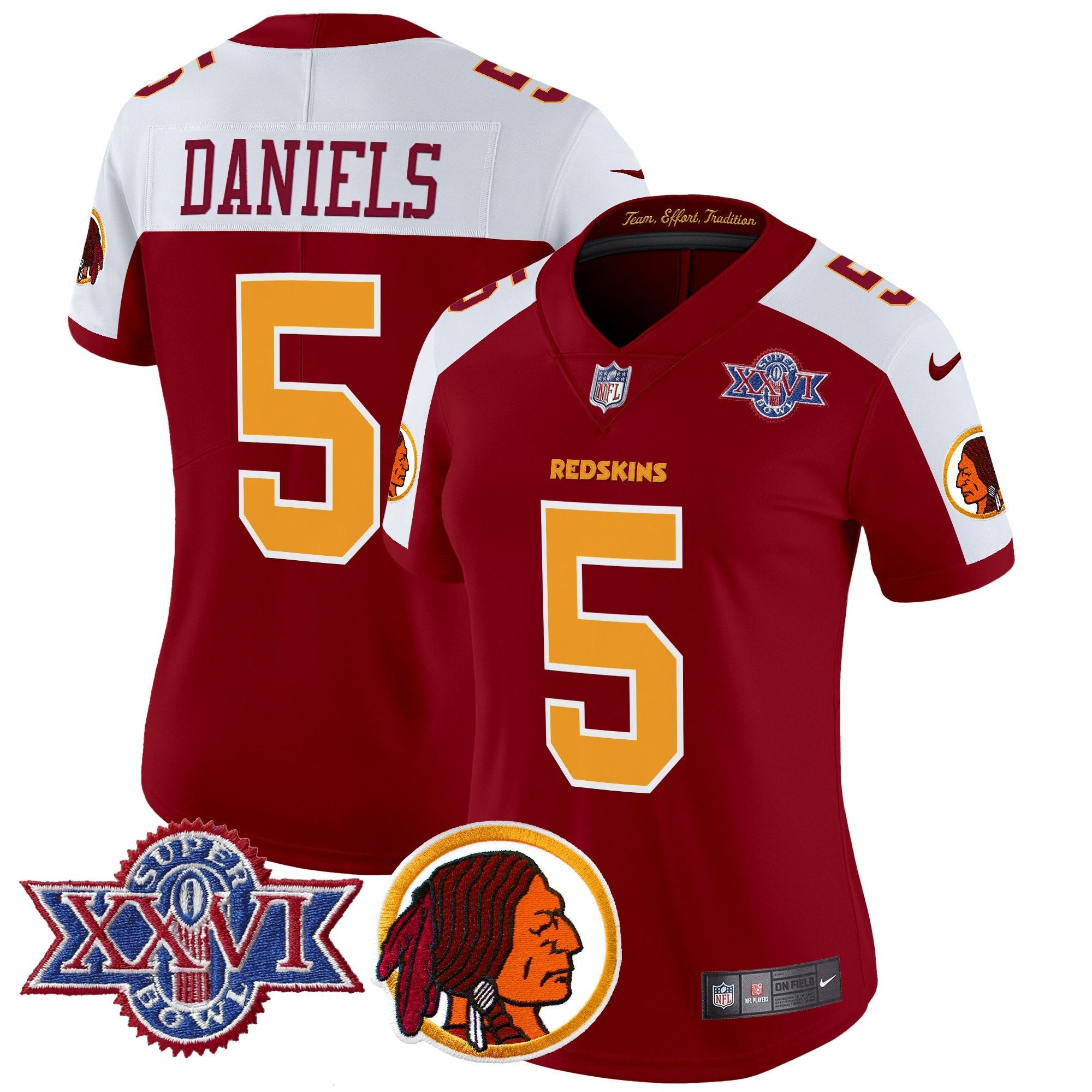 Women's Washington Redskins Throwback 1992 Super Bowl XXVI Patch Vapor Limited Jersey V2 - All Stitched