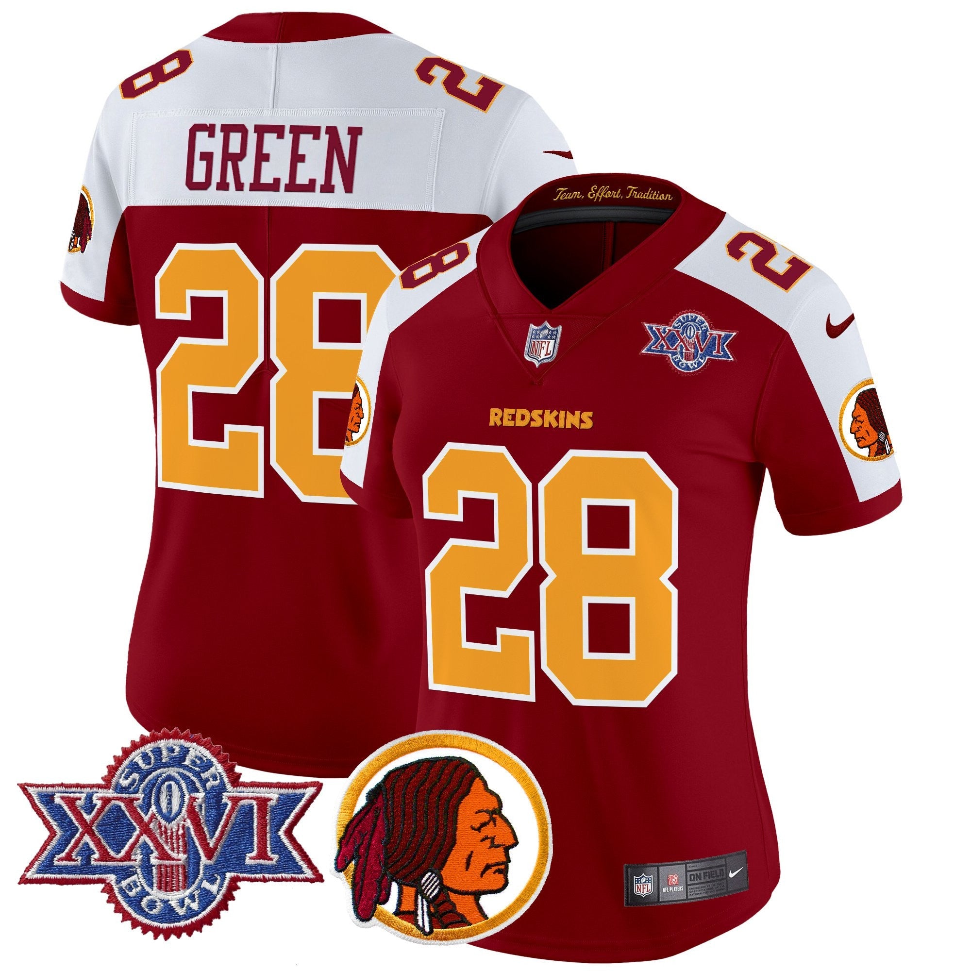 Women's Washington Redskins Throwback 1992 Super Bowl XXVI Patch Vapor Limited Jersey V2 - All Stitched