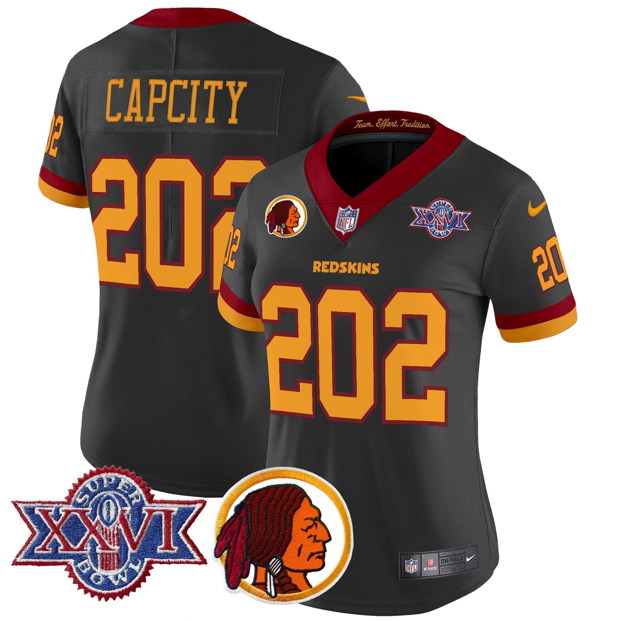Women's Washington Redskins Throwback 1992 Super Bowl XXVI Patch Vapor Limited Jersey V2 - All Stitched