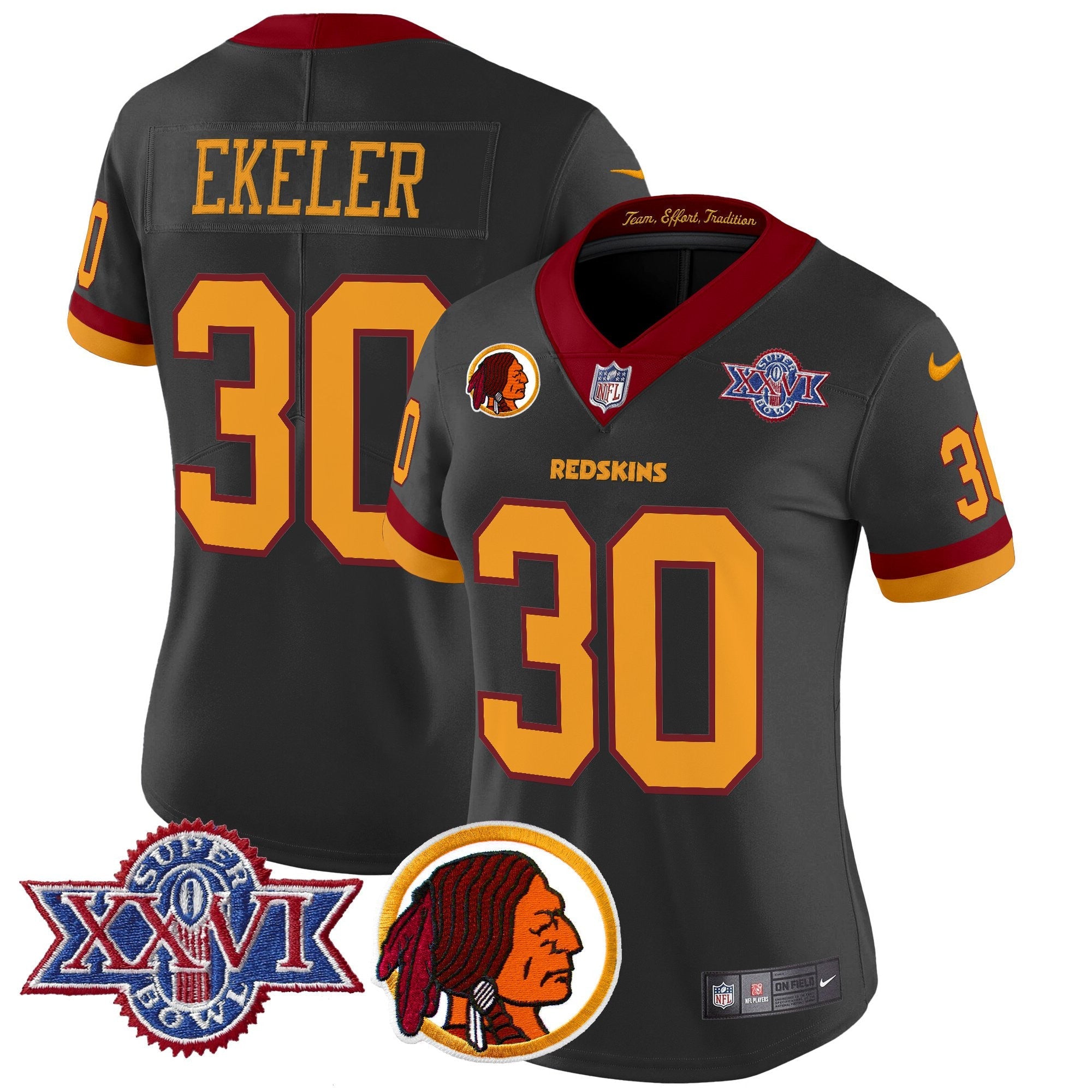 Women's Washington Redskins Throwback 1992 Super Bowl XXVI Patch Vapor Limited Jersey V2 - All Stitched