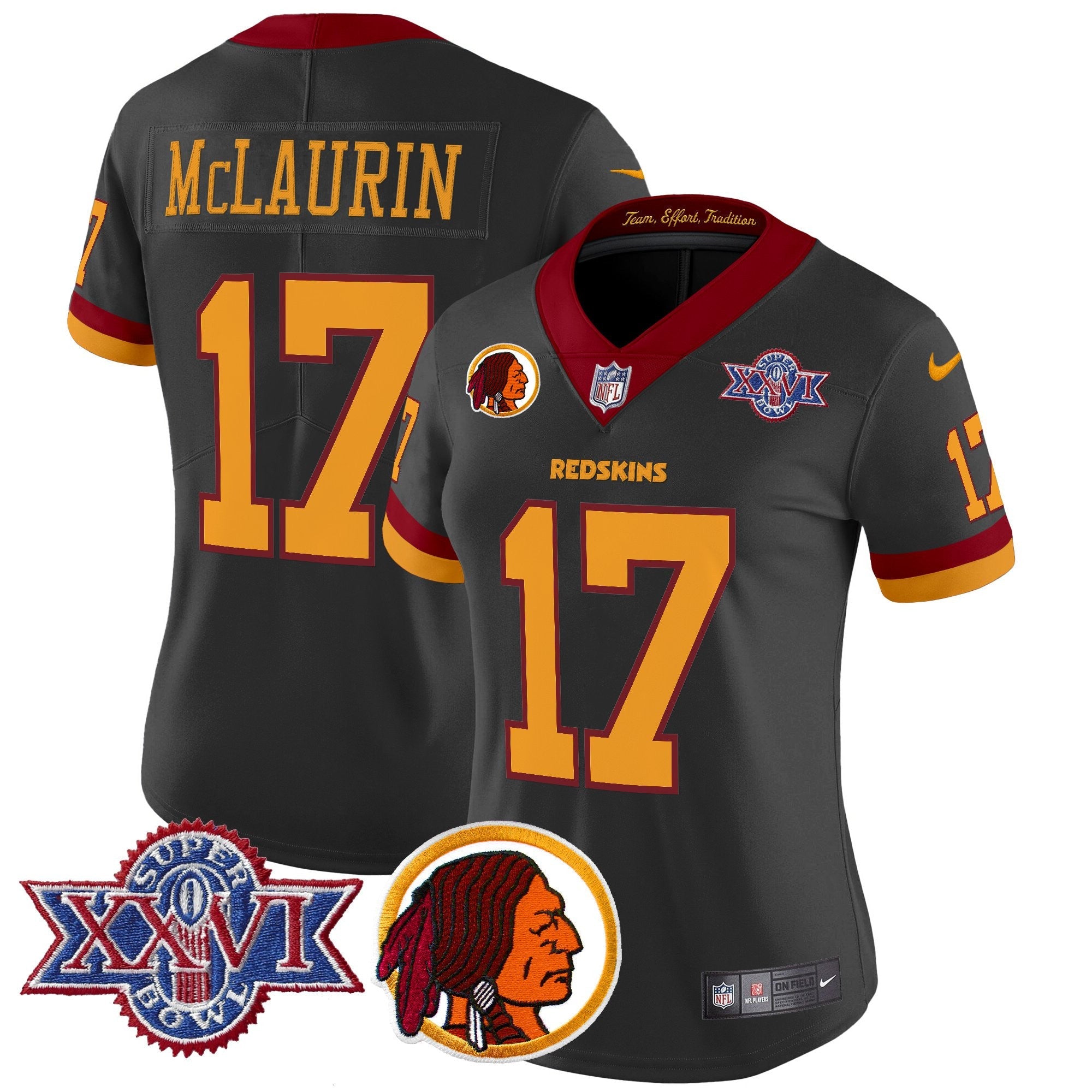 Women's Washington Redskins Throwback 1992 Super Bowl XXVI Patch Vapor Limited Jersey V2 - All Stitched