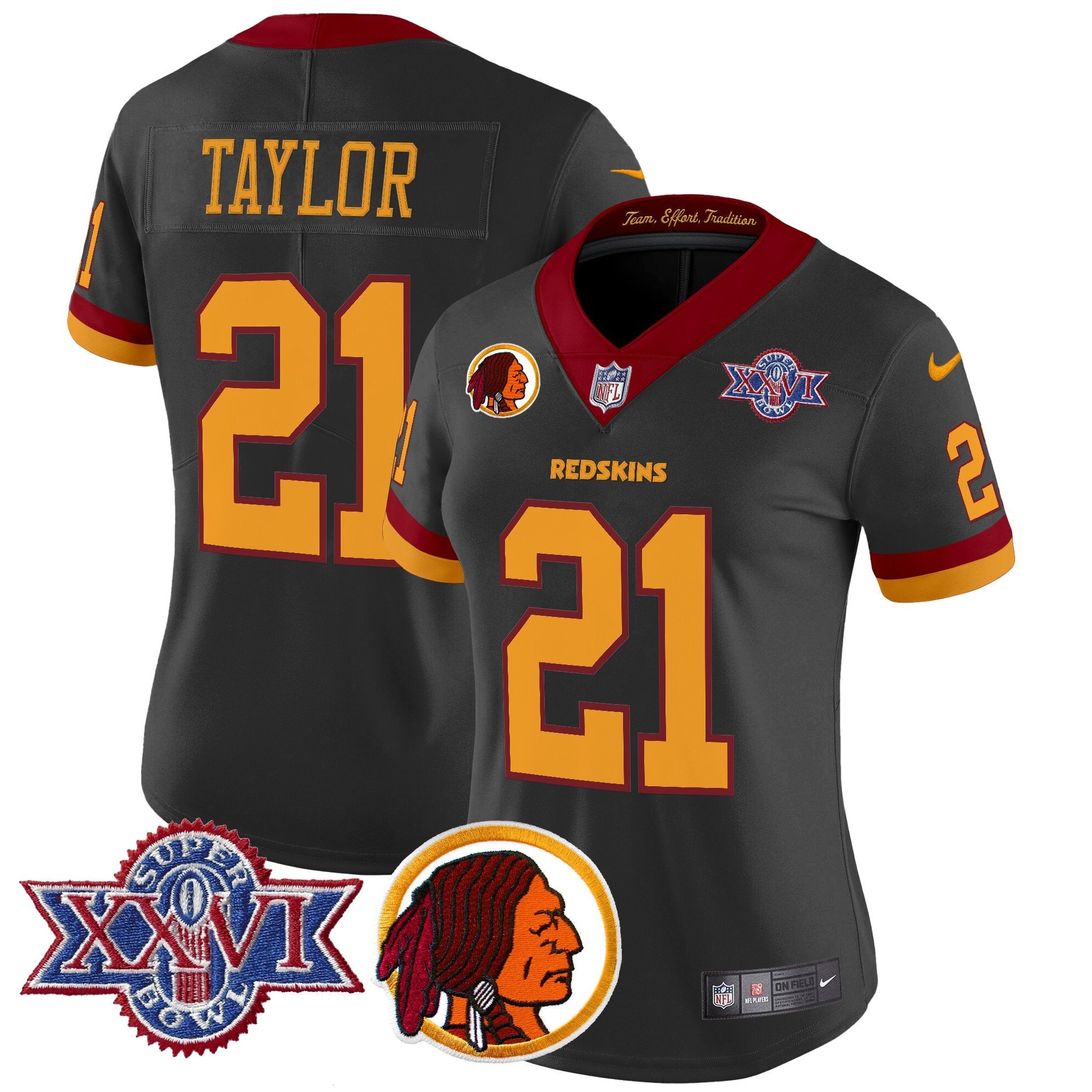 Women's Washington Redskins Throwback 1992 Super Bowl XXVI Patch Vapor Limited Jersey V2 - All Stitched