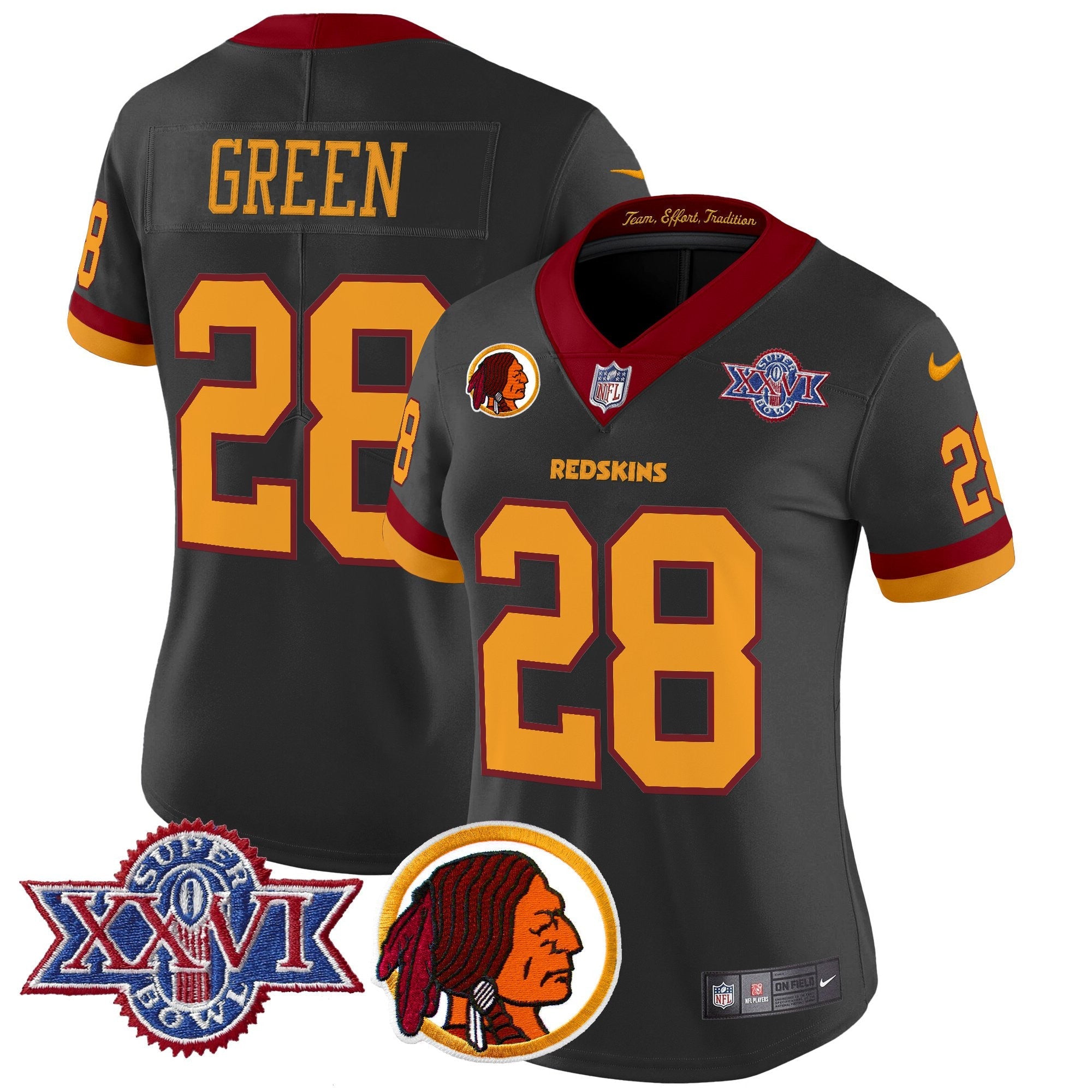 Women's Washington Redskins Throwback 1992 Super Bowl XXVI Patch Vapor Limited Jersey V2 - All Stitched
