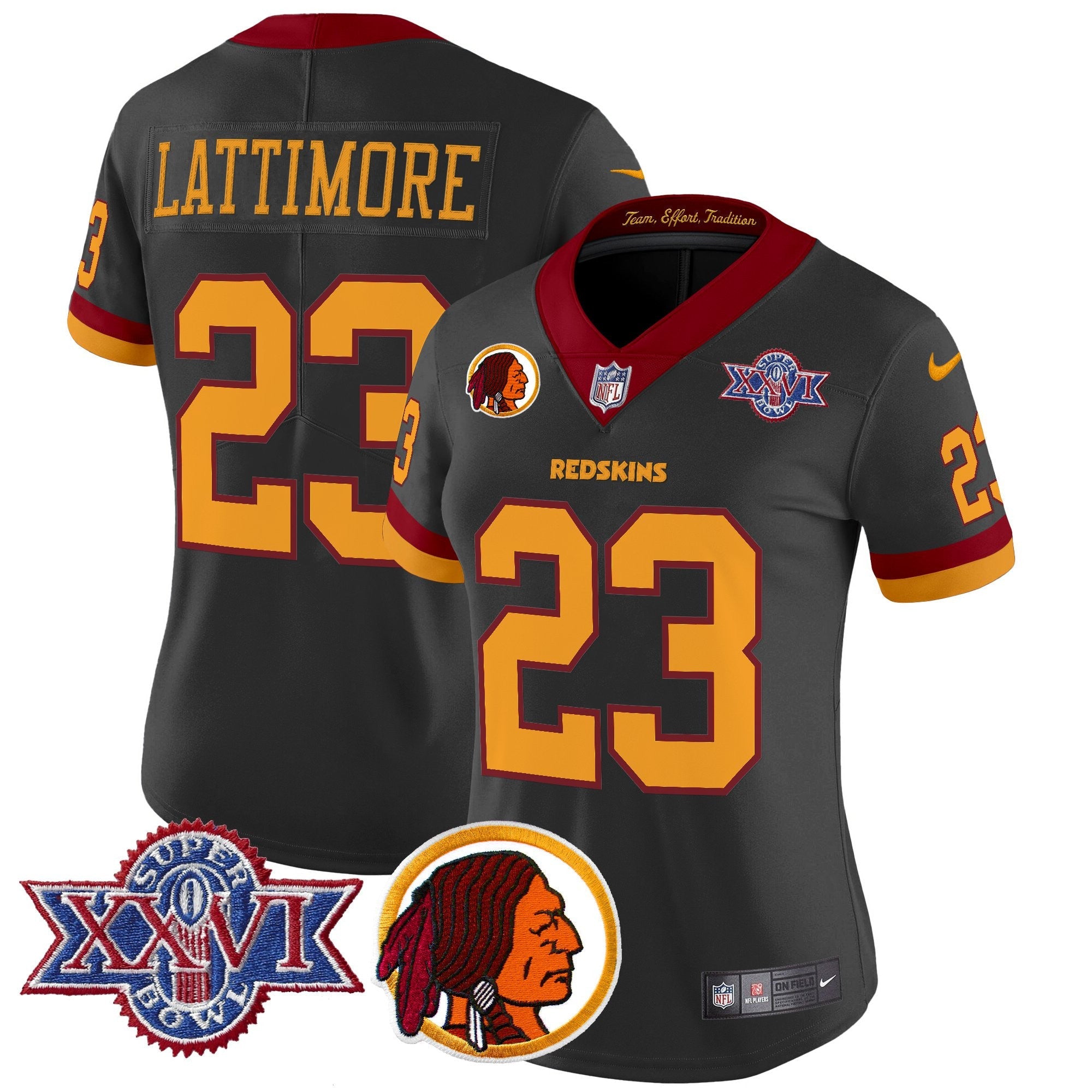 Women's Washington Redskins Throwback 1992 Super Bowl XXVI Patch Vapor Limited Jersey V2 - All Stitched