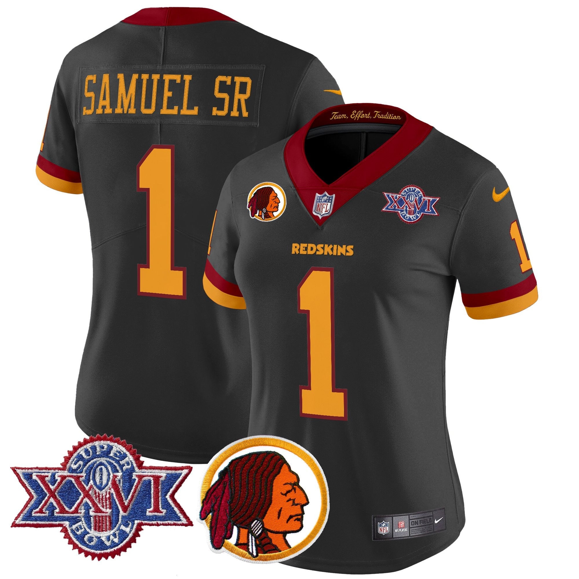 Women's Washington Redskins Throwback 1992 Super Bowl XXVI Patch Vapor Limited Jersey V2 - All Stitched